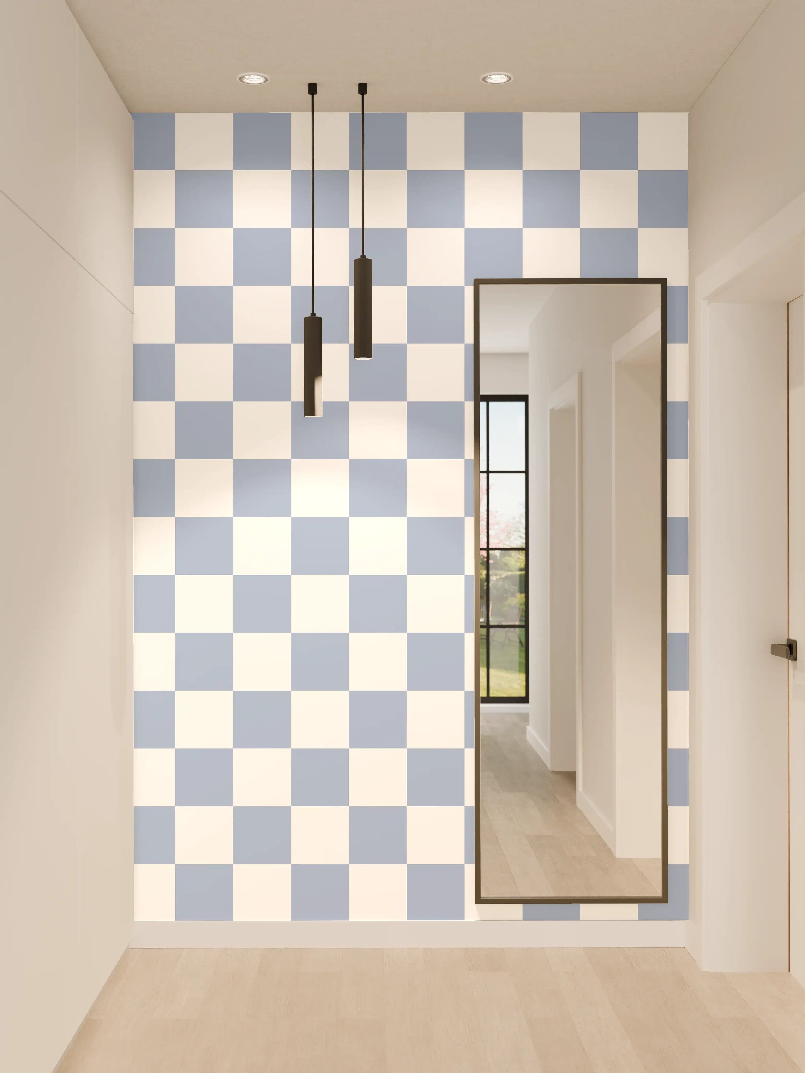 Wandverkleidung Flur - Helles Silikonbilder in Grauwellen-Design