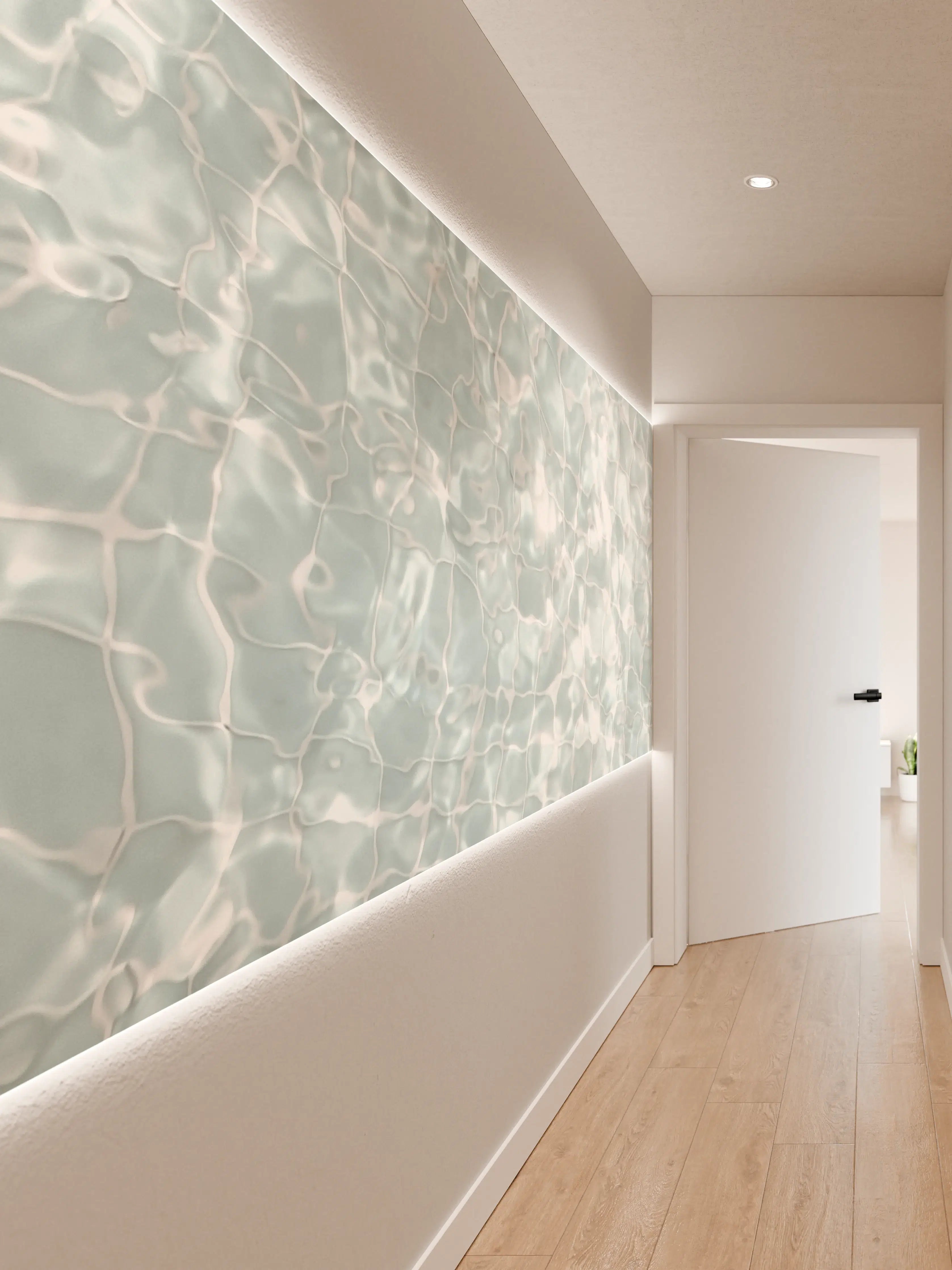 Wandverkleidung Flur - Helles Wasserpool mit Sonnenreflexionen