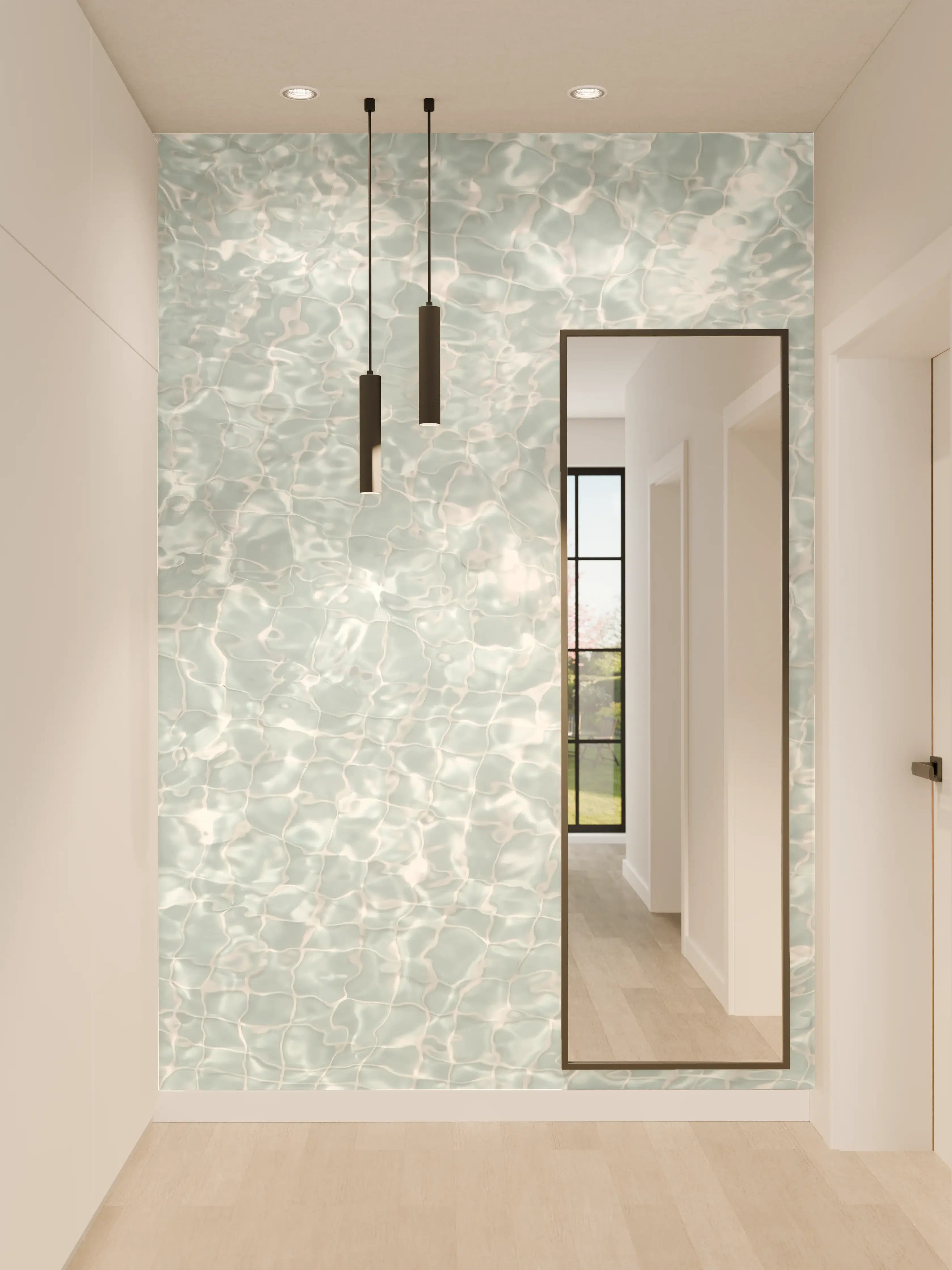 Wandverkleidung Flur - Helles Wasserpool mit Sonnenreflexionen