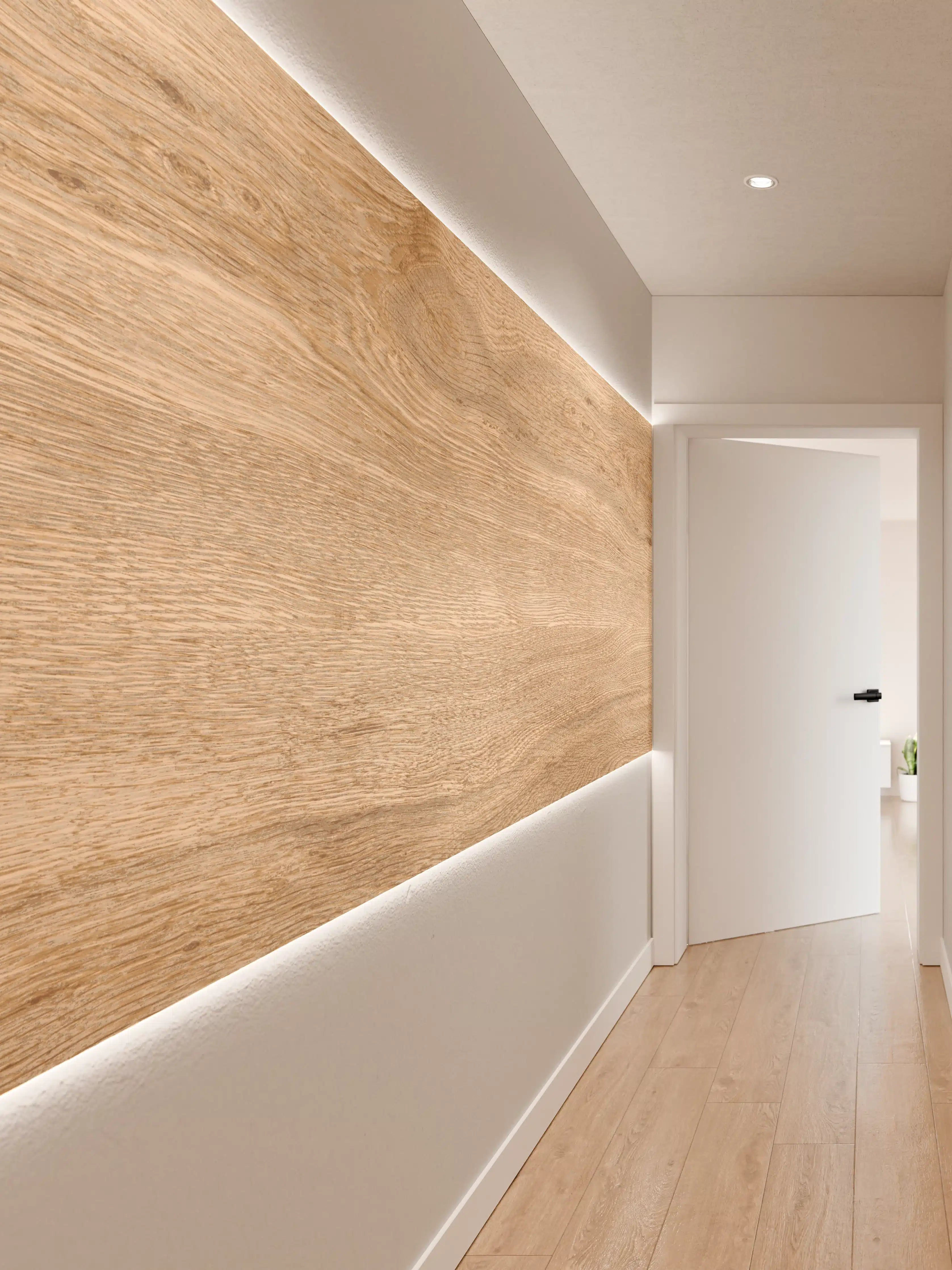Wandverkleidung Flur - Helles trockenes Holz