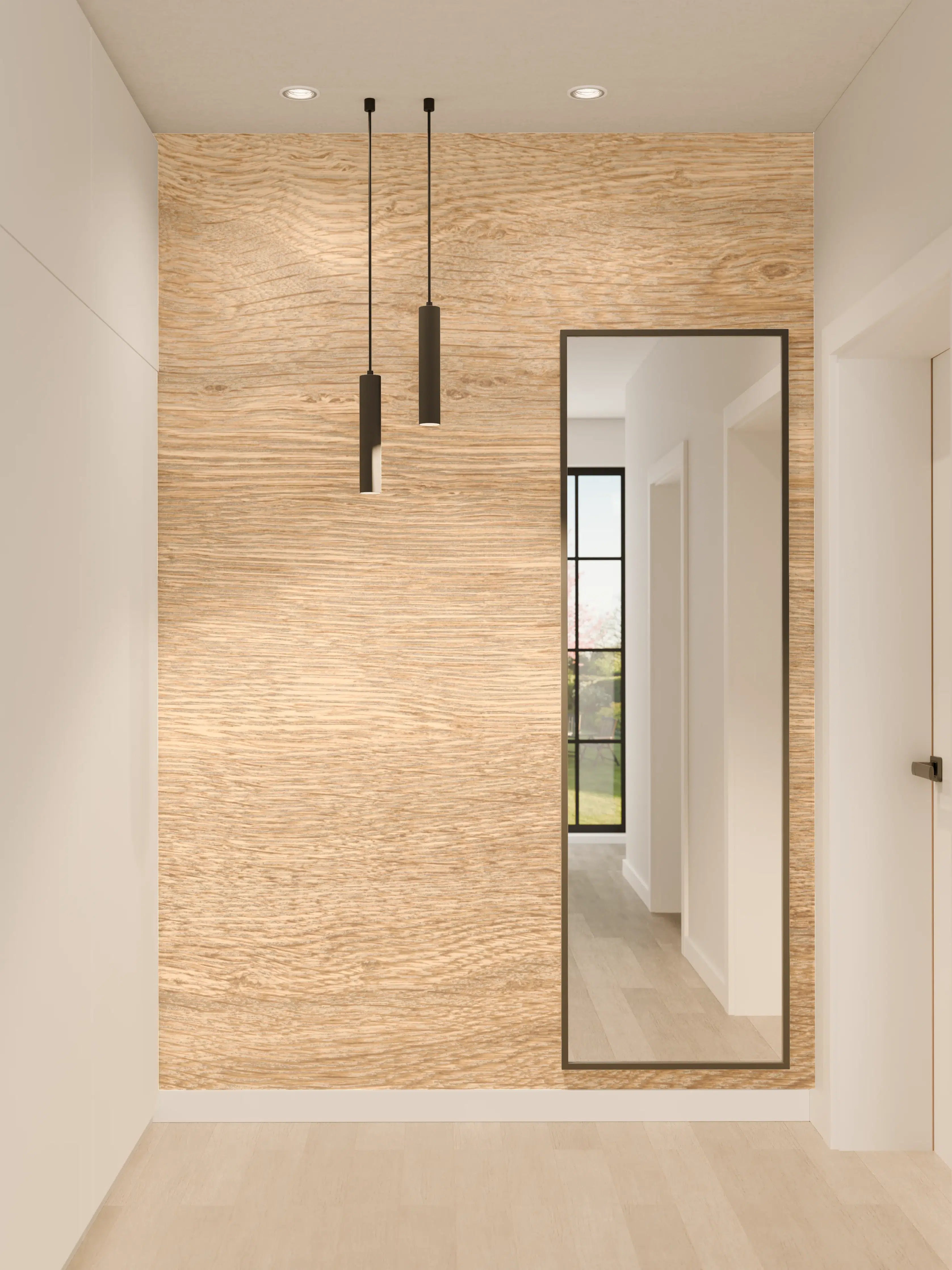 Wandverkleidung Flur - Helles trockenes Holz