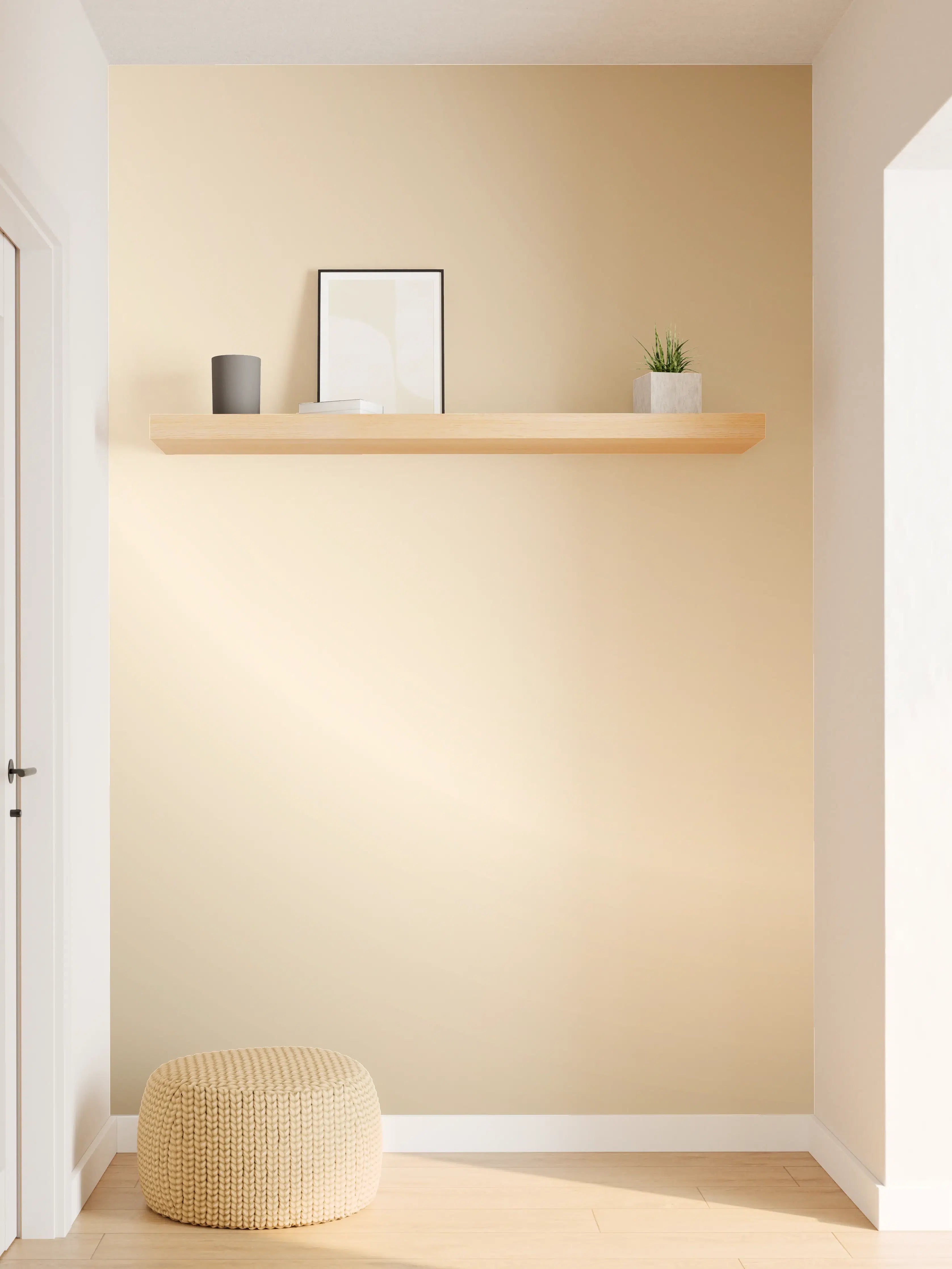 Wandverkleidung Flur - Helles, elegantes Design in Gold- und Beigetönen