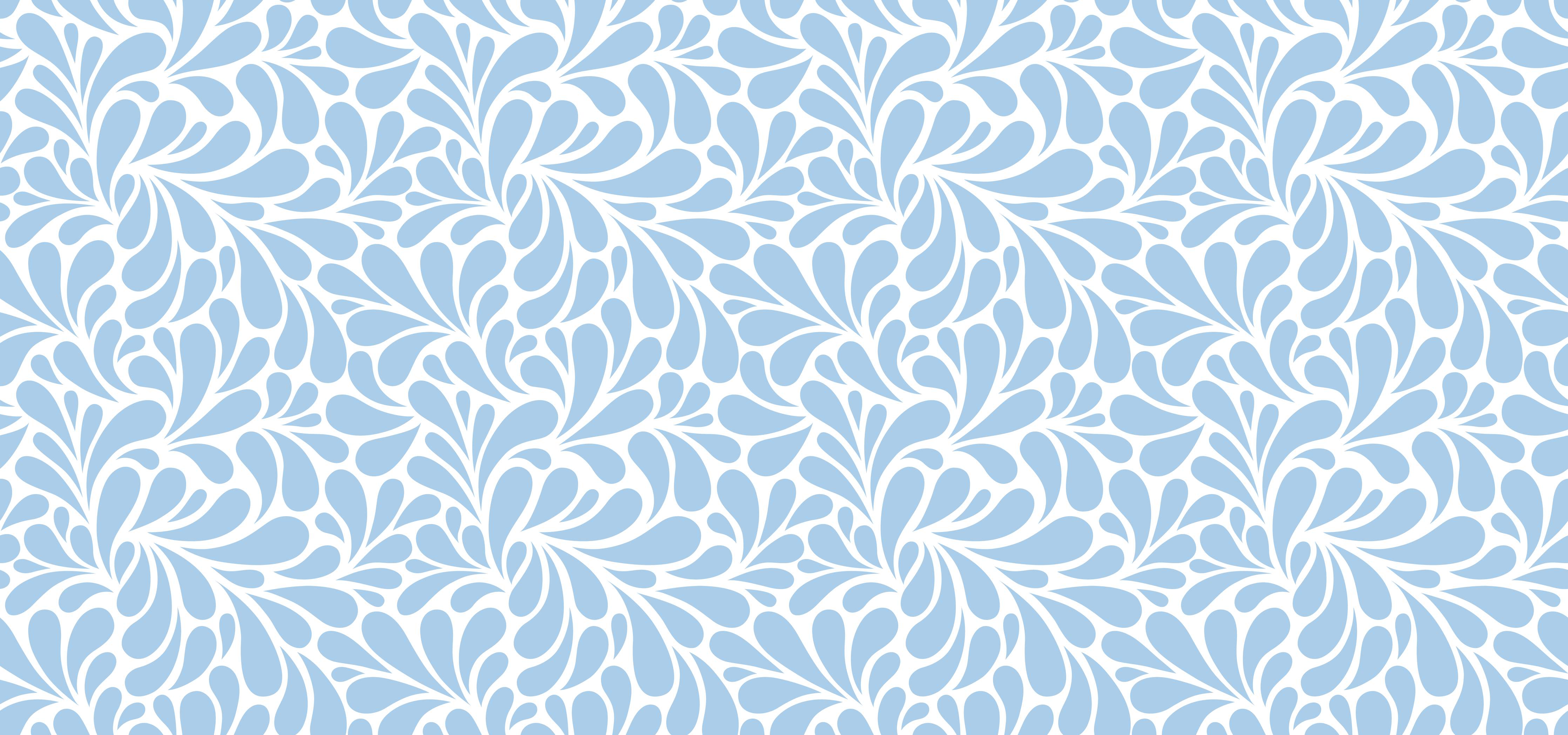 Wandverkleidung Flur-Helles, floral inspiriertes Muster in Weiß und Hellblau