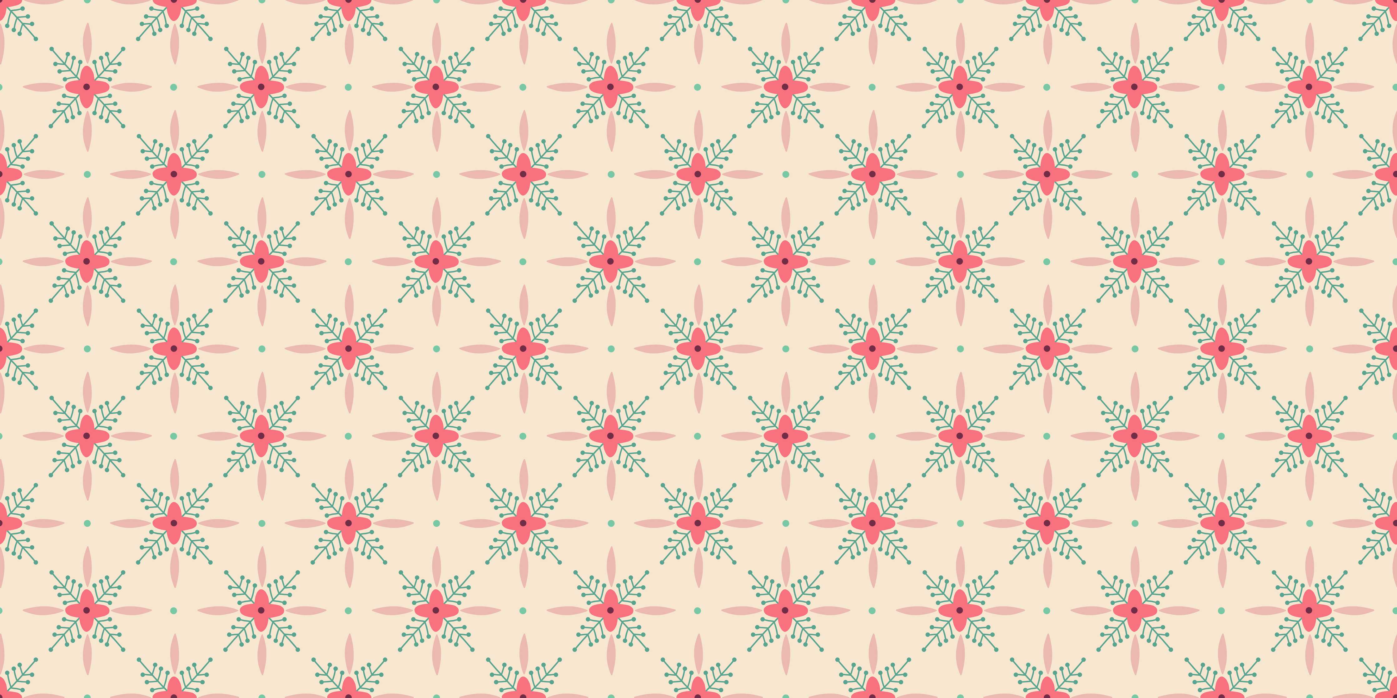 Wandverkleidung Flur-Helles, florales Muster in Pastellfarben