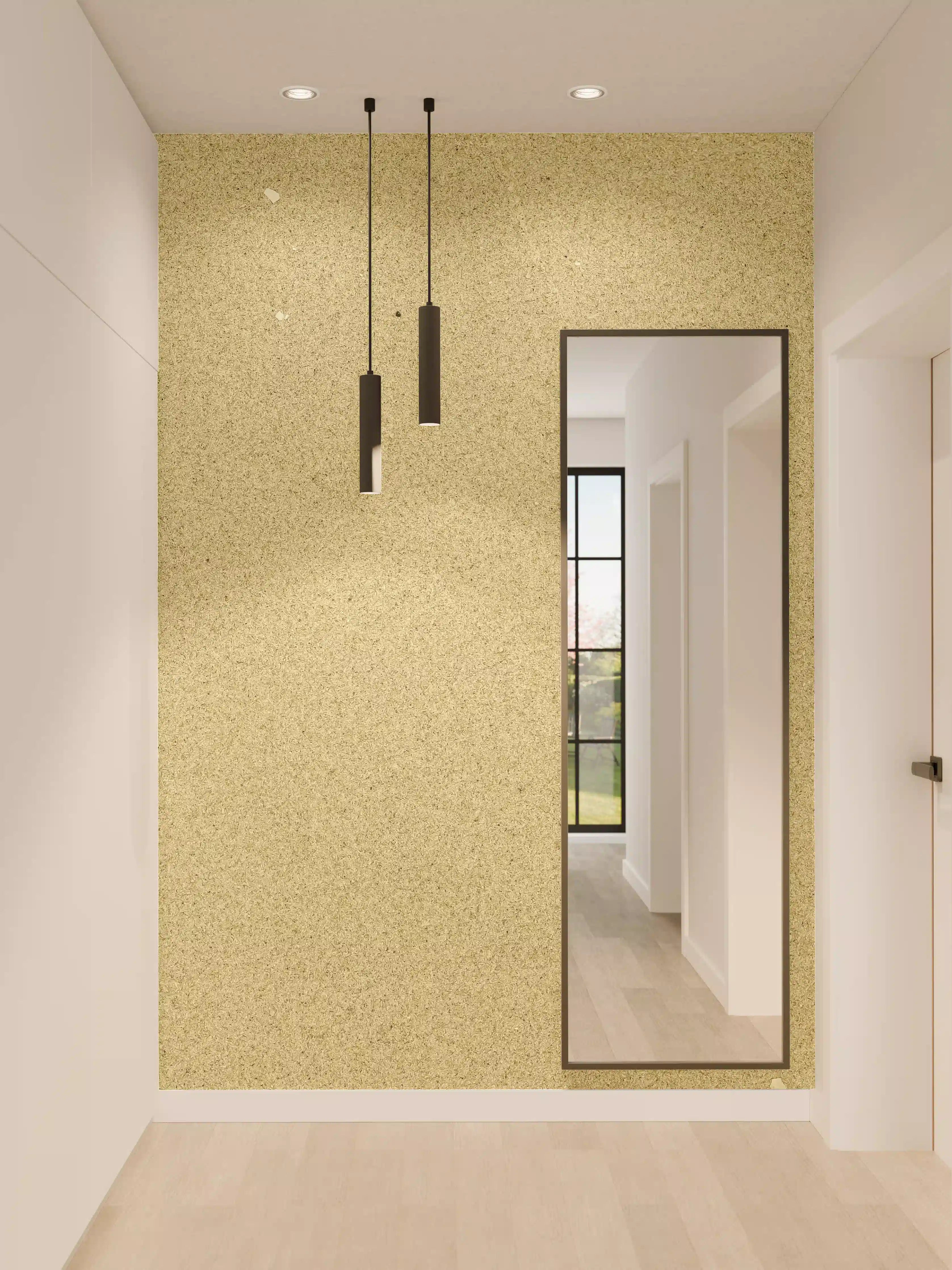 Wandverkleidung Flur - Helles, minimalistisches Bild mit Sandtextur