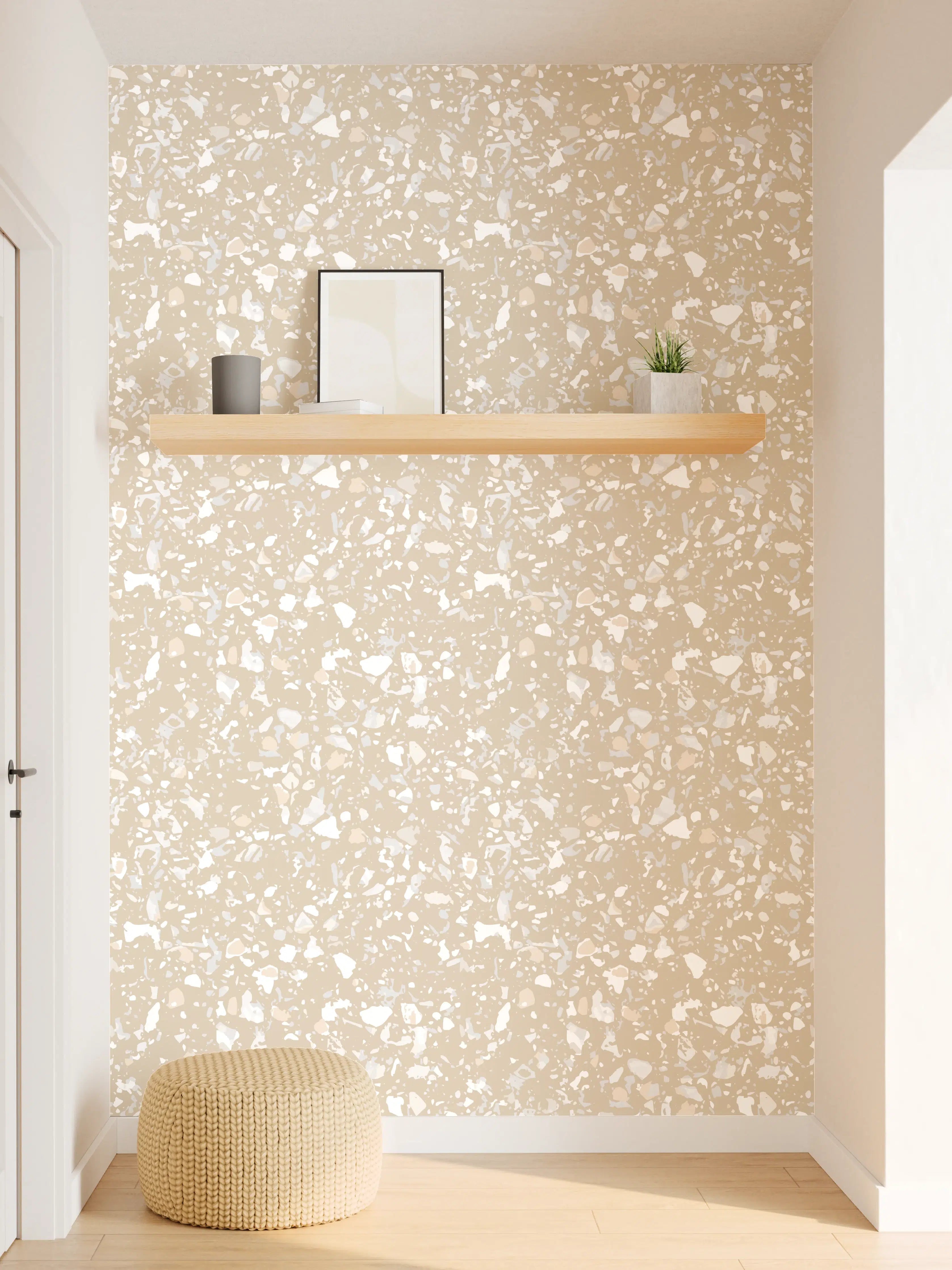 Wandverkleidung Flur - Helles, neutral gehaltenes Bild mit feiner Textur