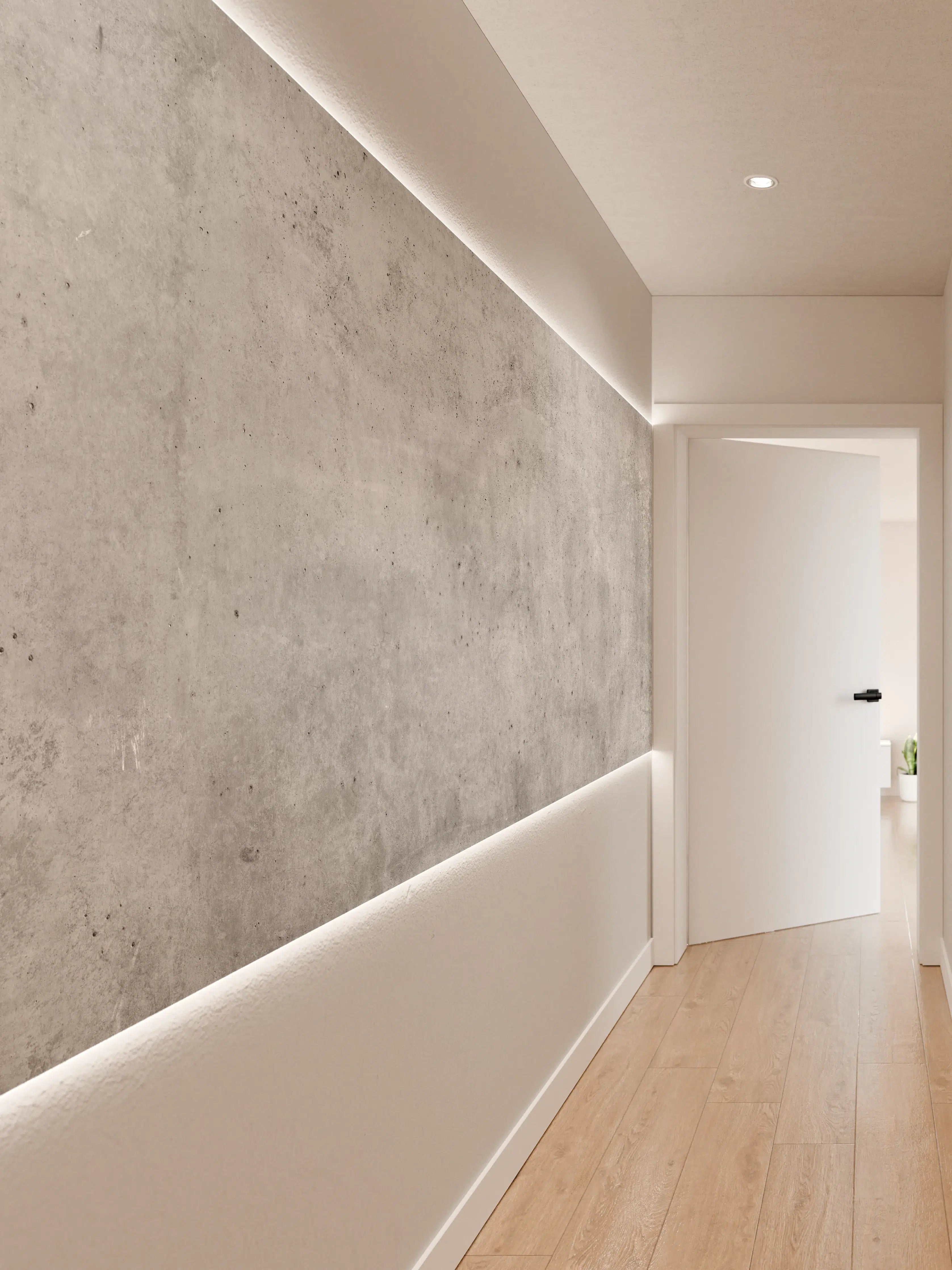 Wandverkleidung Flur - Hellgraue alte Betonwand