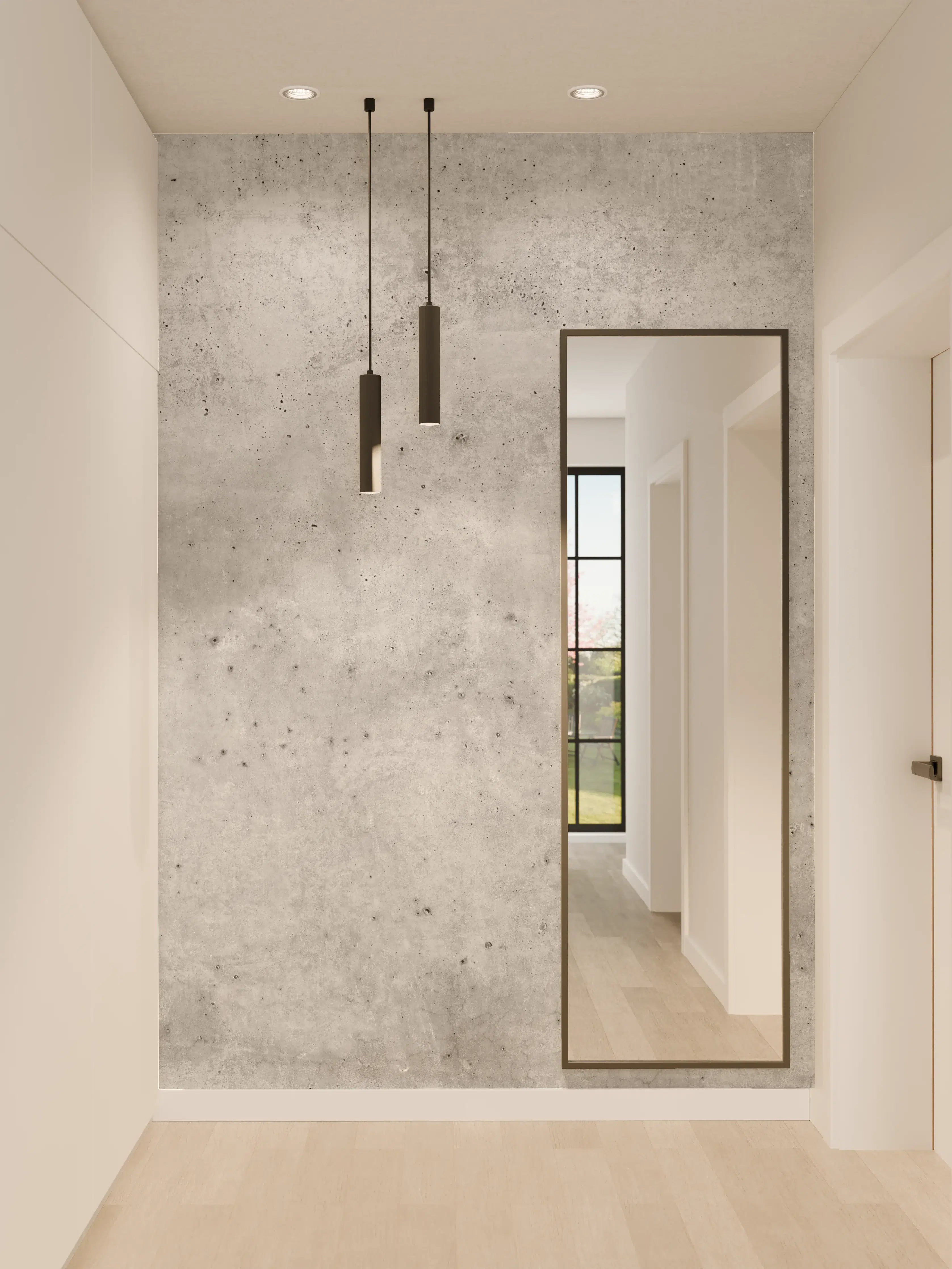 Wandverkleidung Flur - Hellgraue alte Betonwand