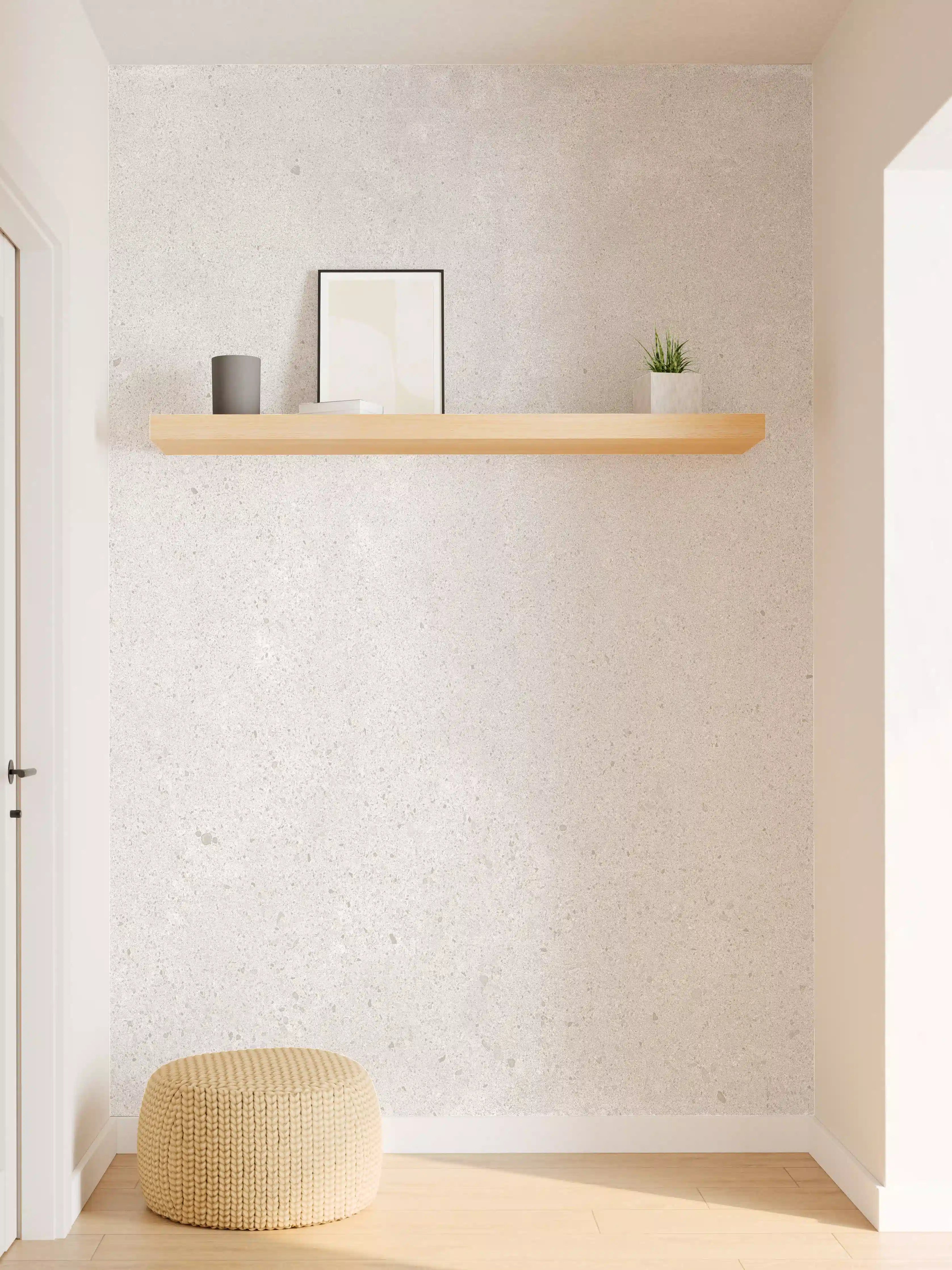 Wandverkleidung Flur - Hellgraues Mamor Design