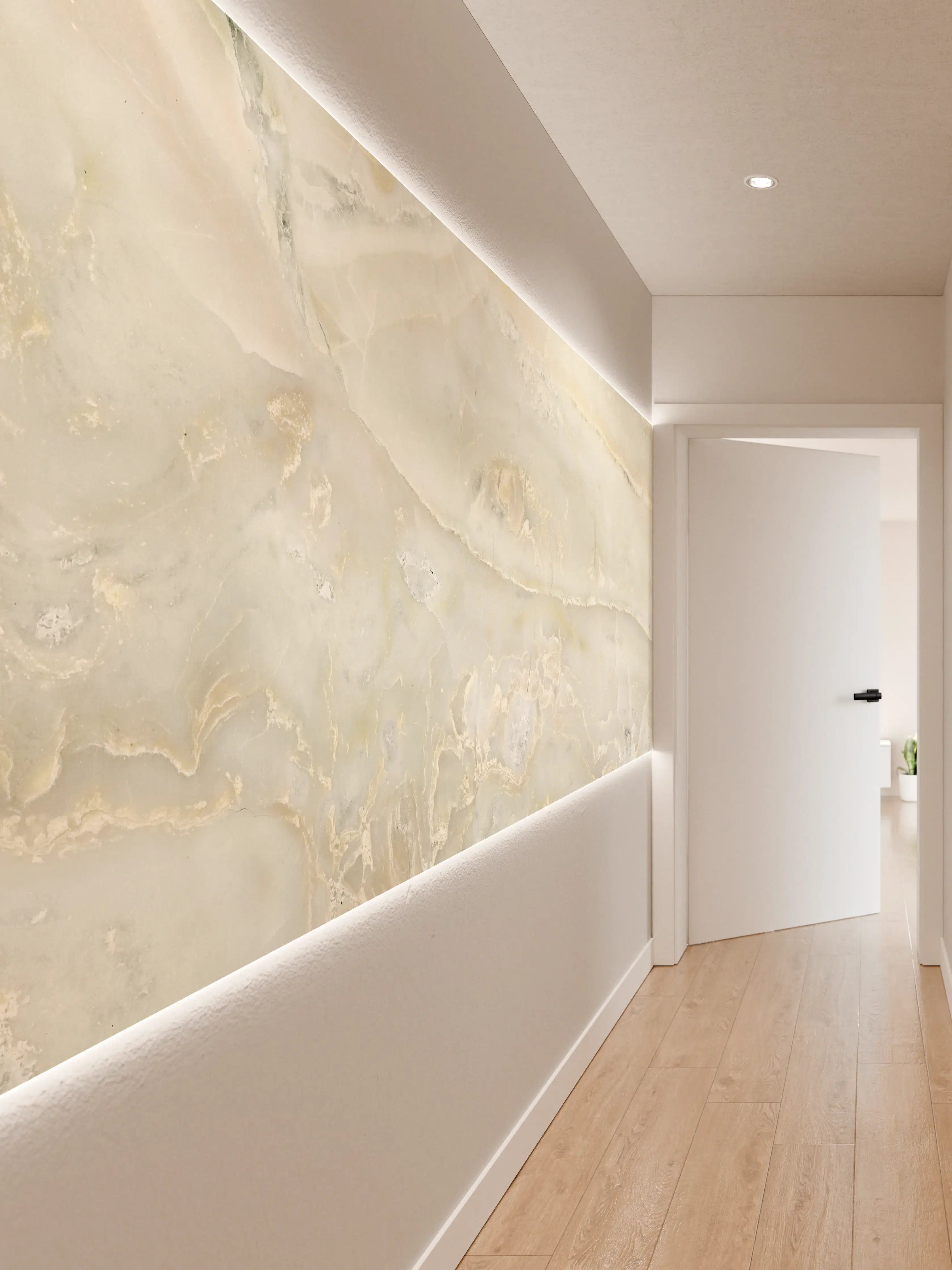 Wandverkleidung Flur - Hellgrüner Marmor