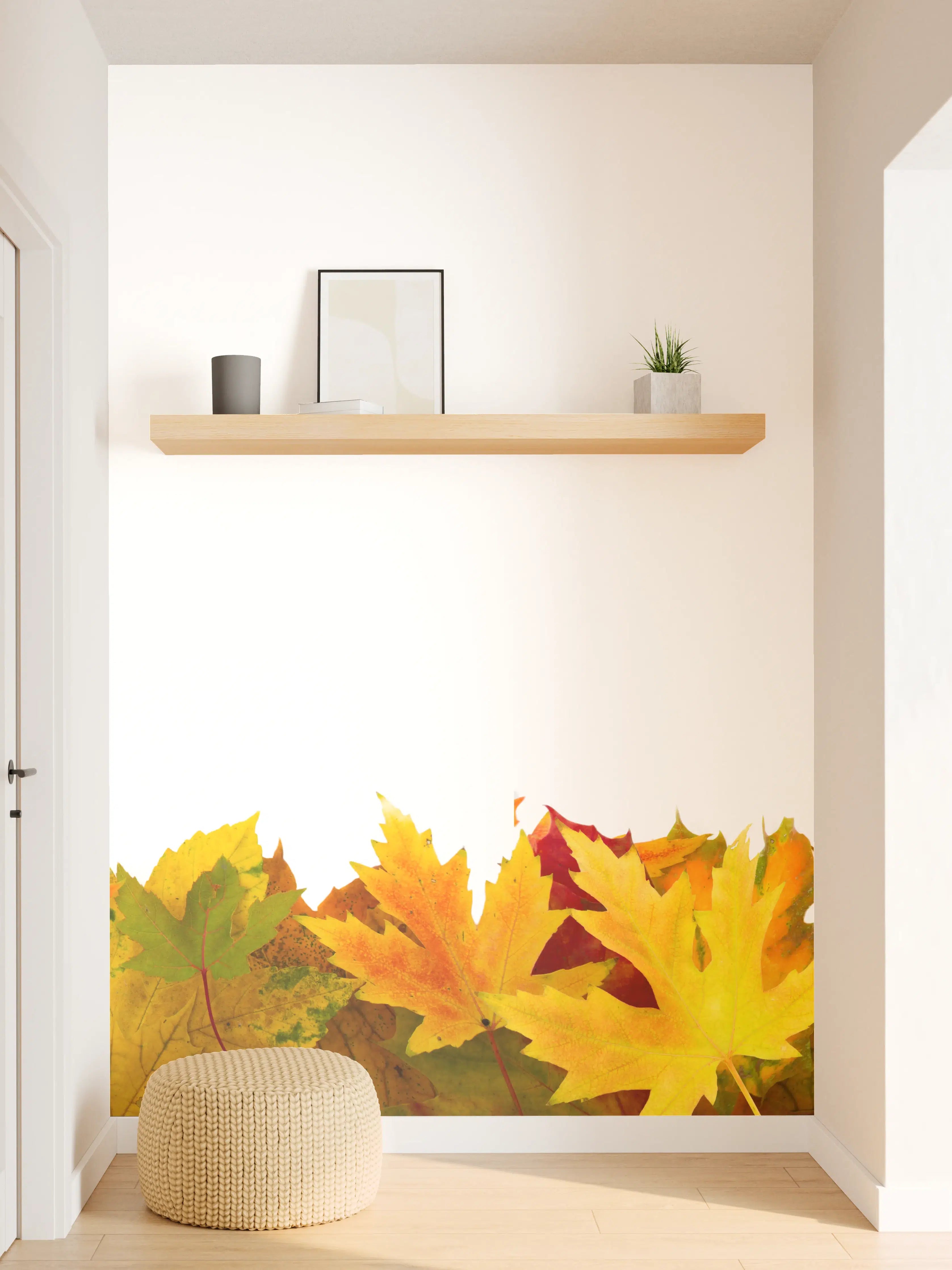 Wandverkleidung Flur - Herbst Laub