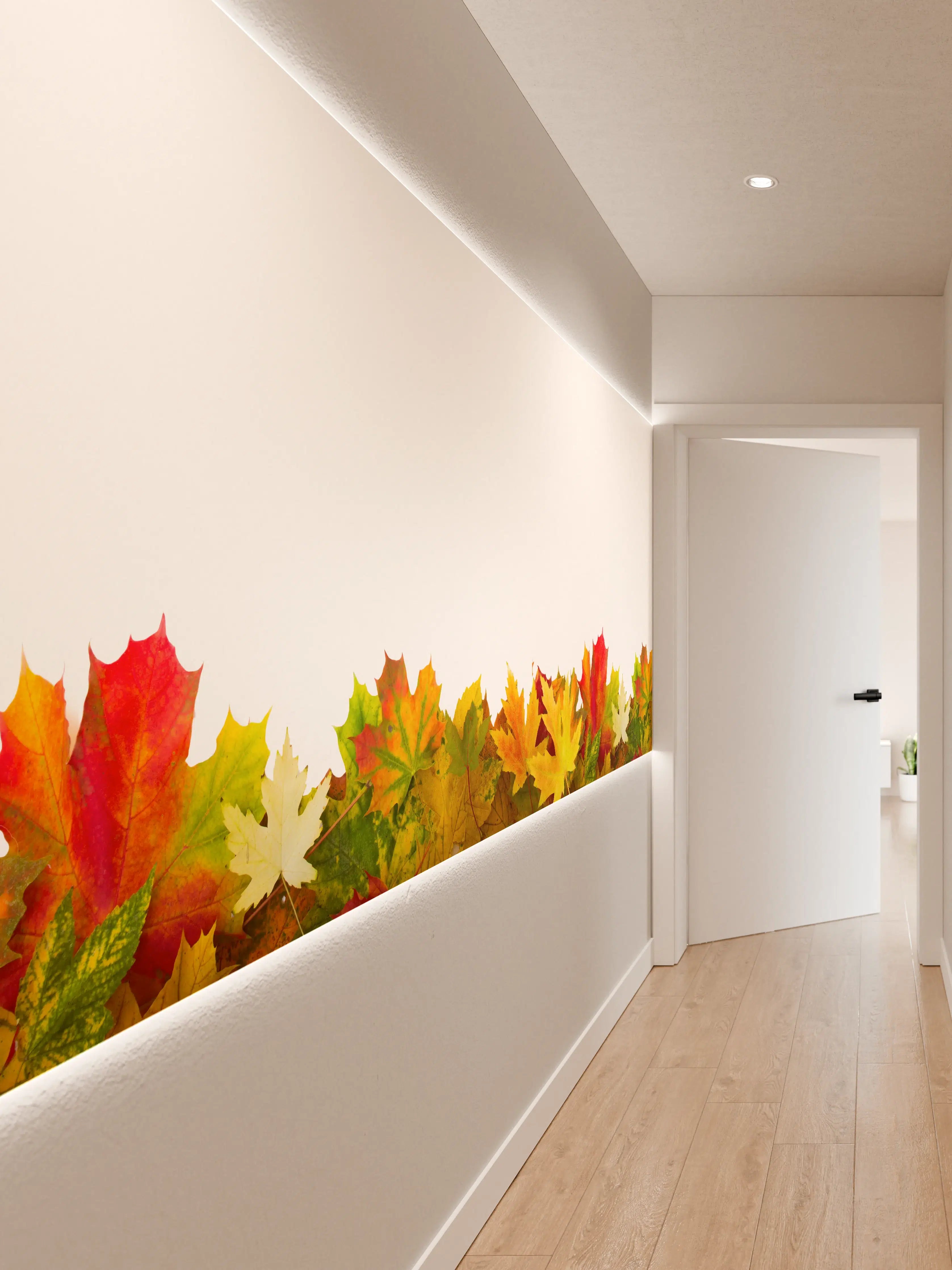 Wandverkleidung Flur - Herbst Laub