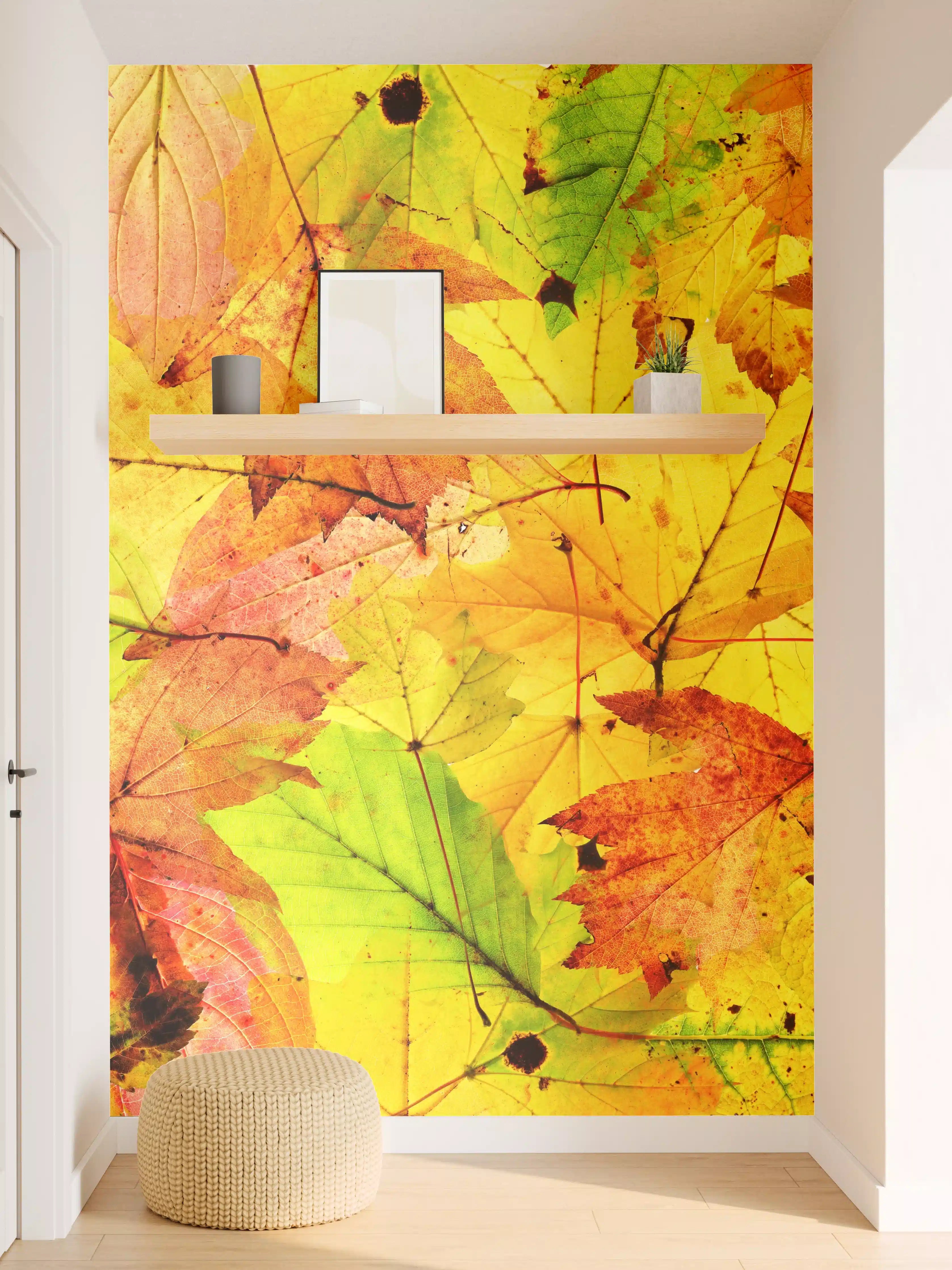 Wandverkleidung Flur - Herbstblätter Hintergrund