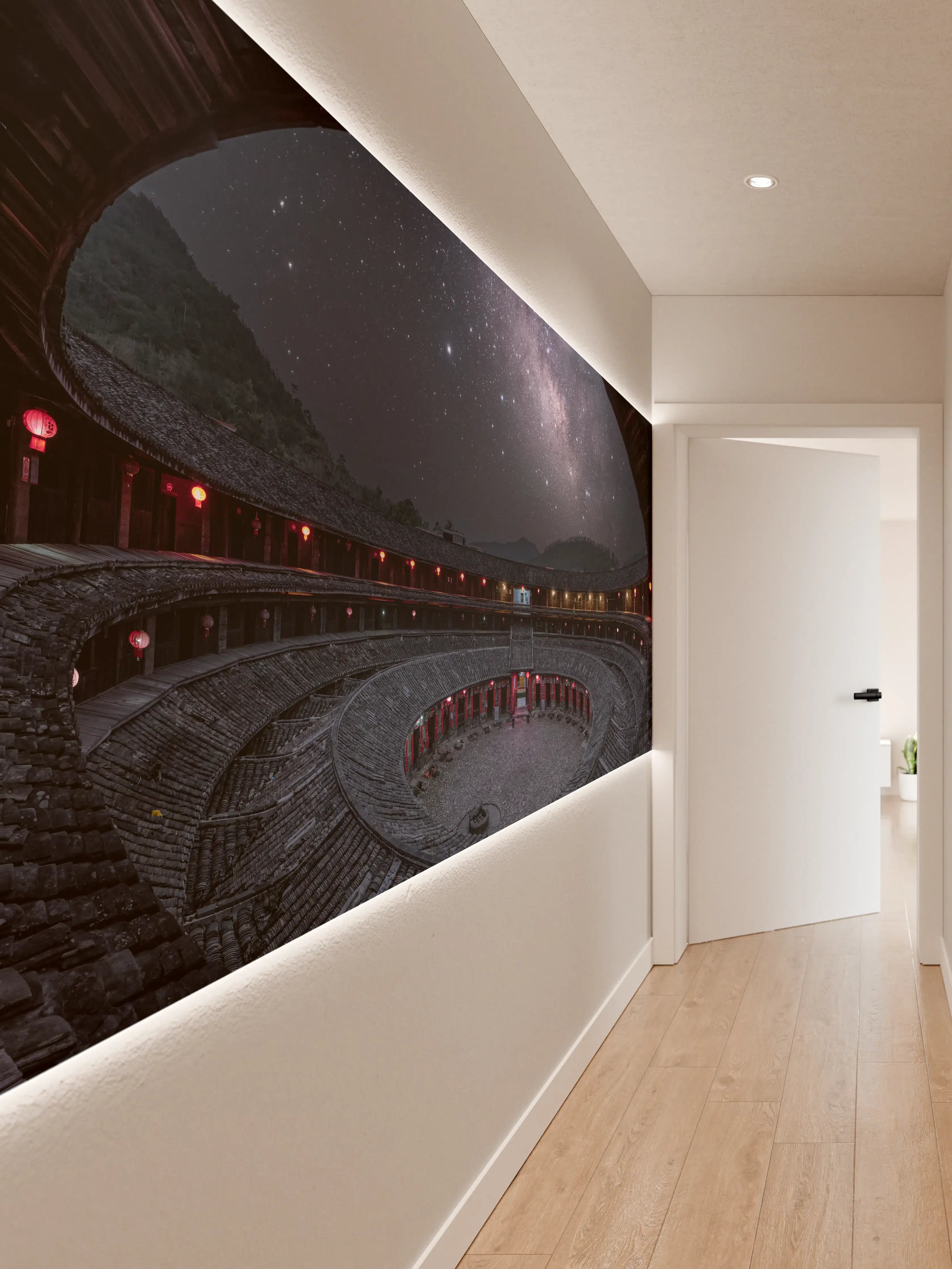 Wandverkleidung Flur - Himmel über dem Observatorium bei Nacht