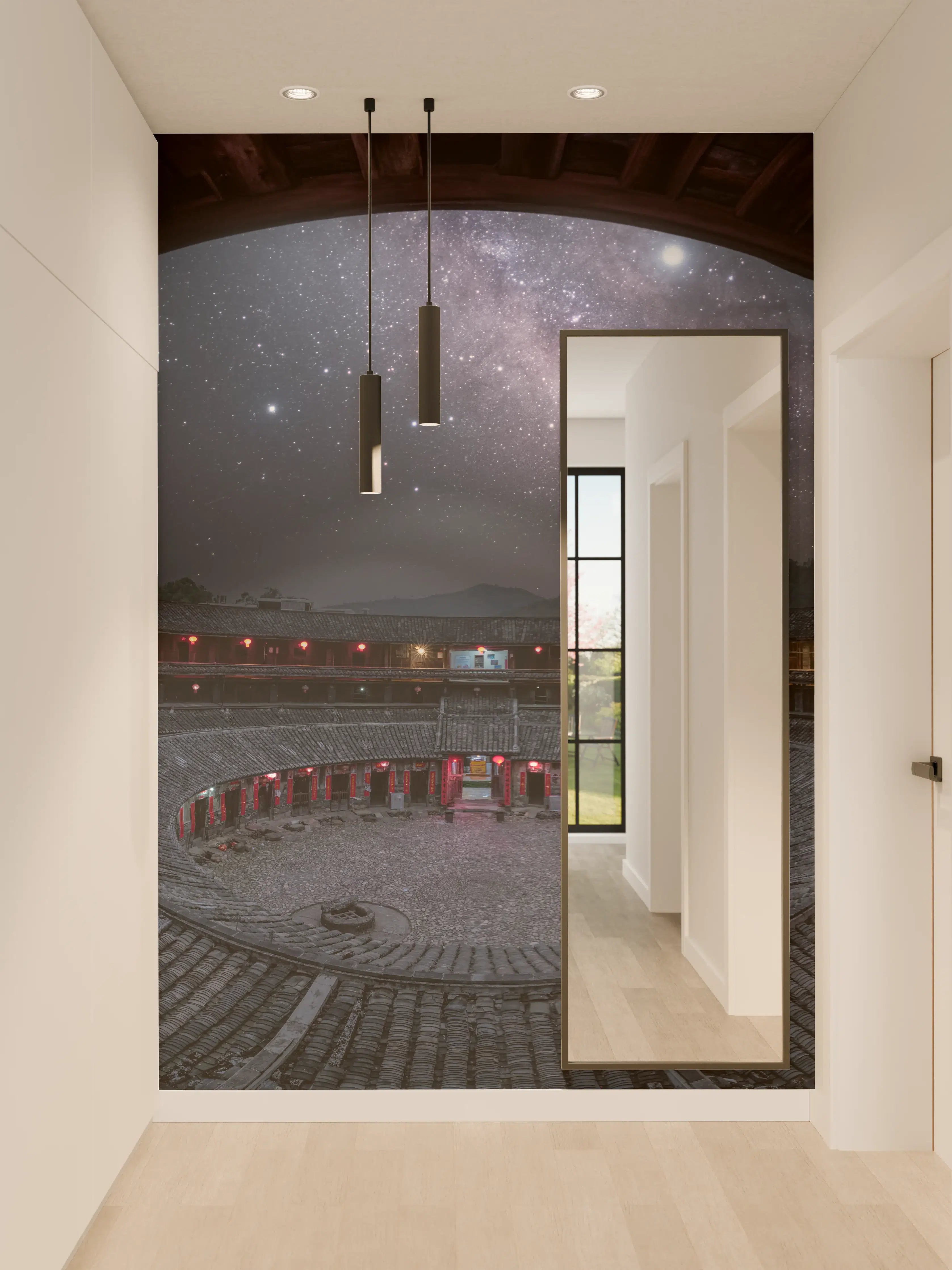 Wandverkleidung Flur - Himmel über dem Observatorium bei Nacht