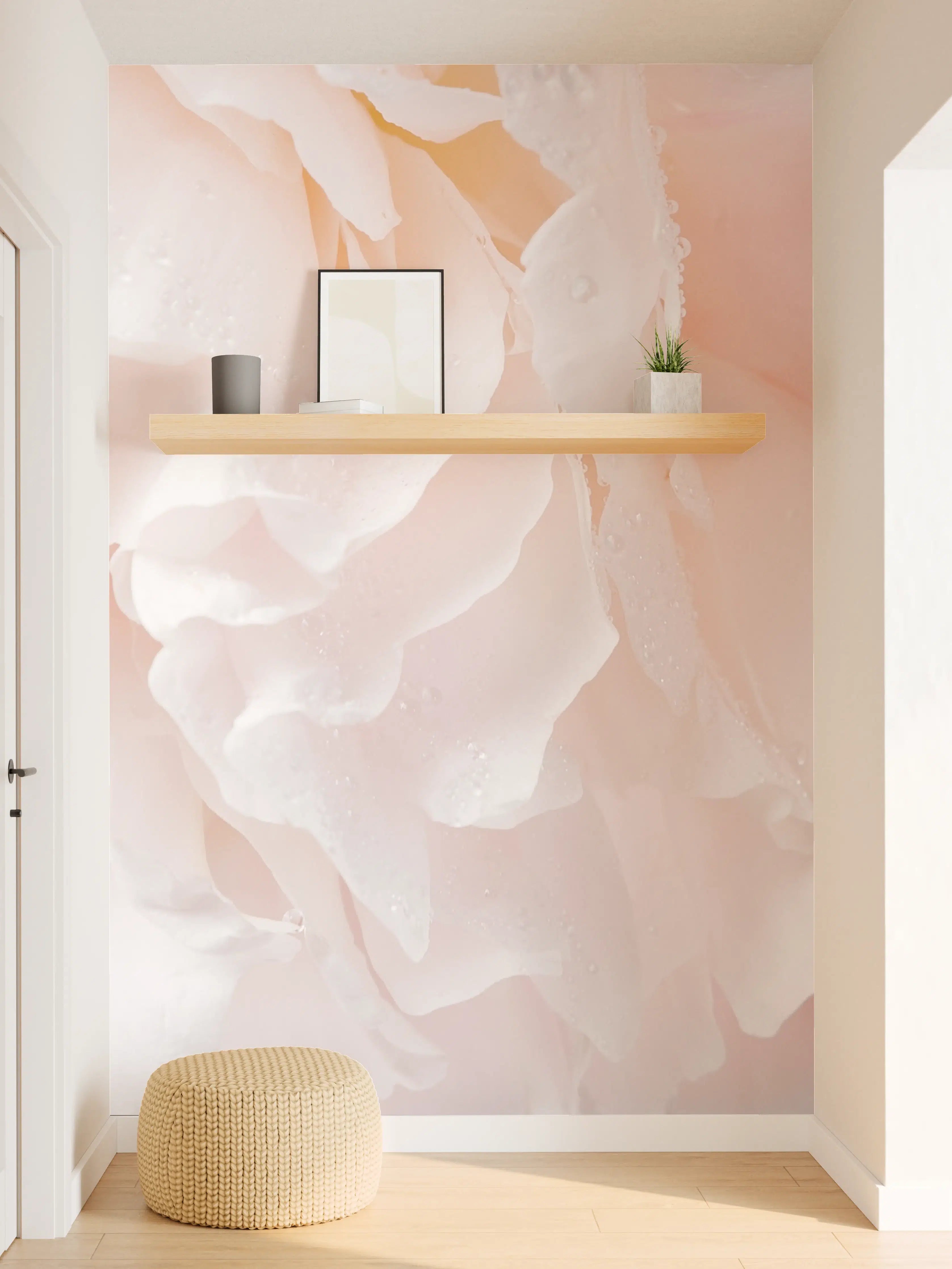 Wandverkleidung Flur - Himmlische Pastellblumen im Nahaufnahme