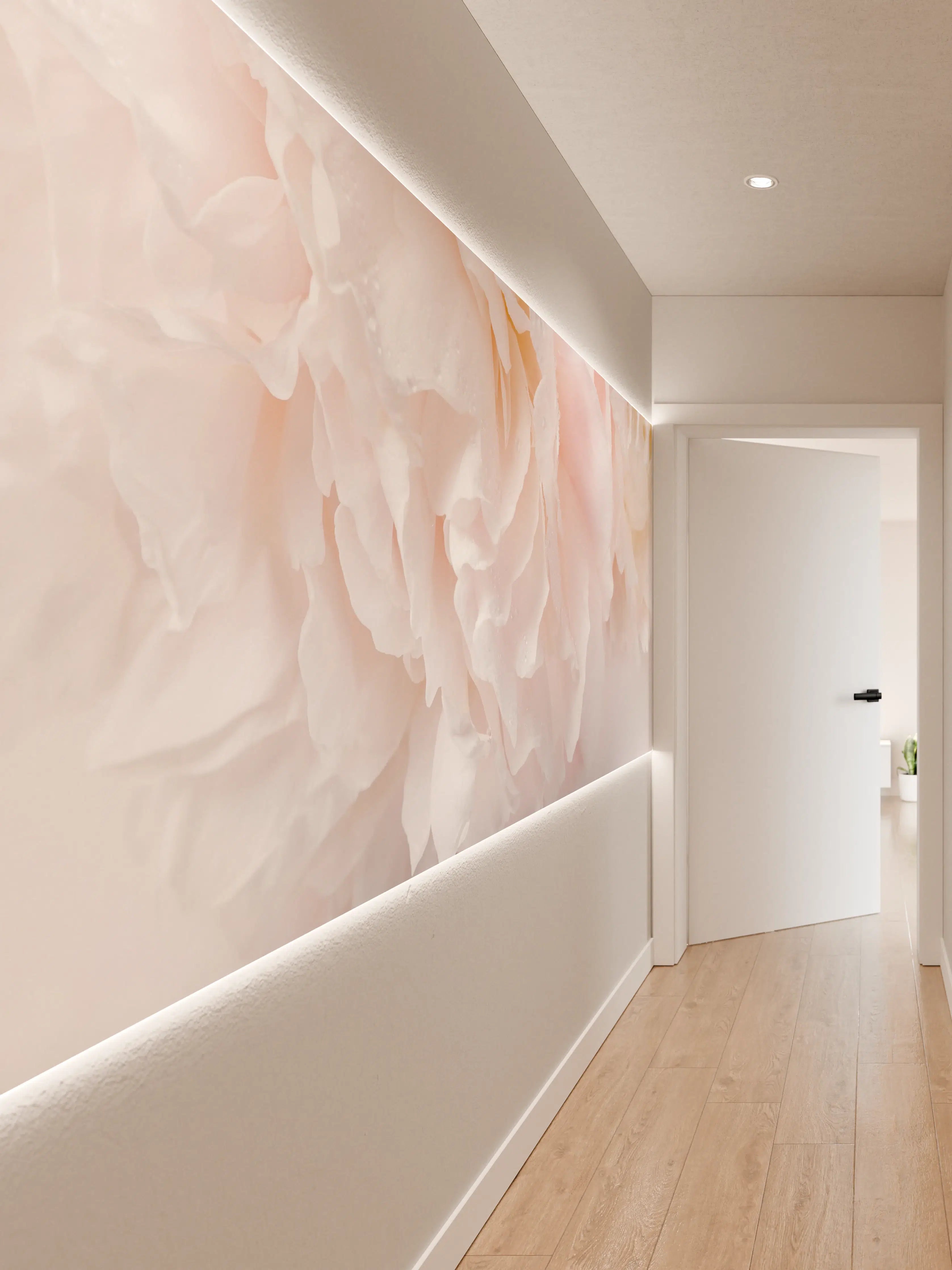 Wandverkleidung Flur - Himmlische Pastellblumen im Nahaufnahme