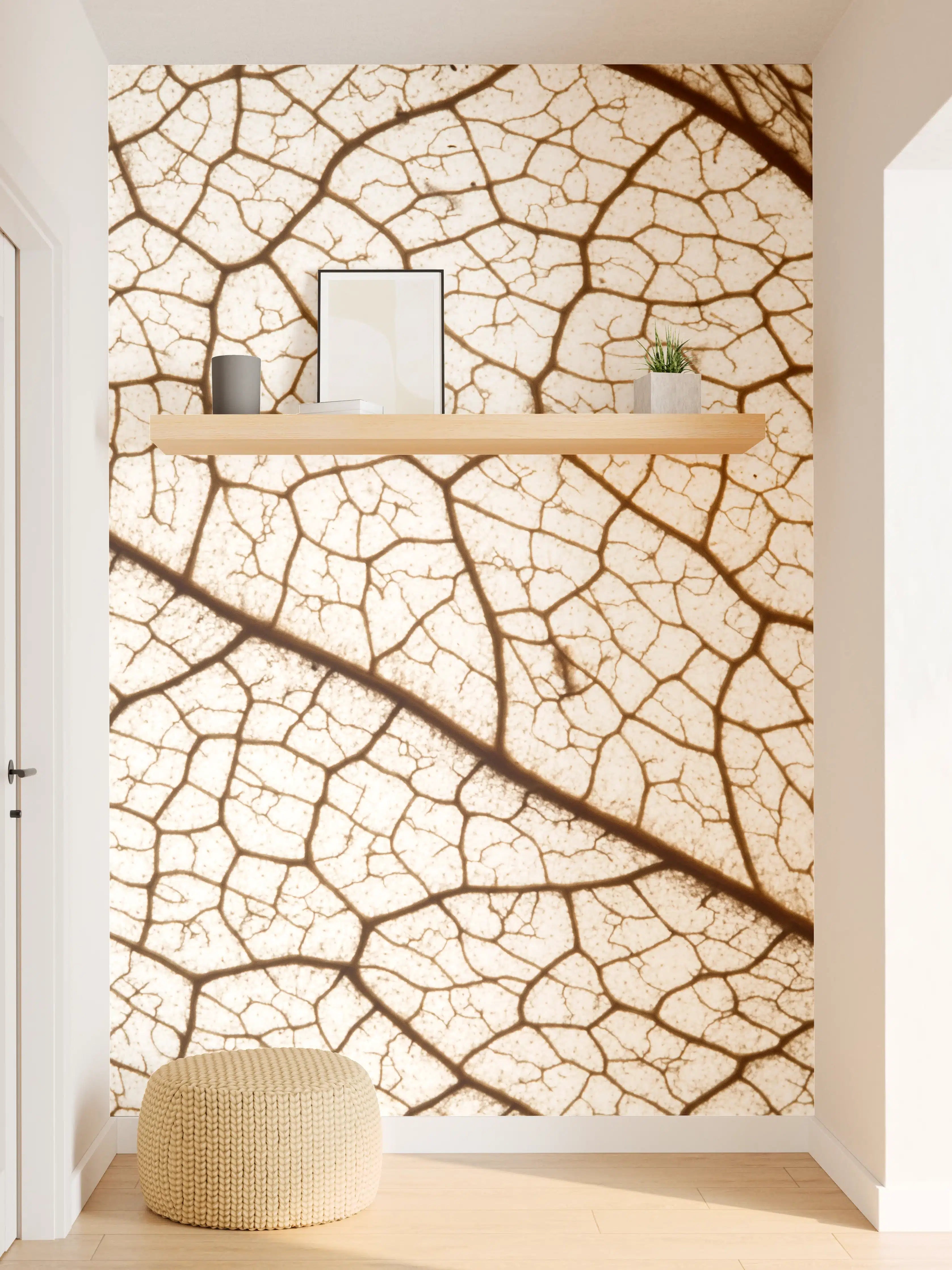 Wandverkleidung Flur - Hintergrund in sanften Beige- und Brauntönen