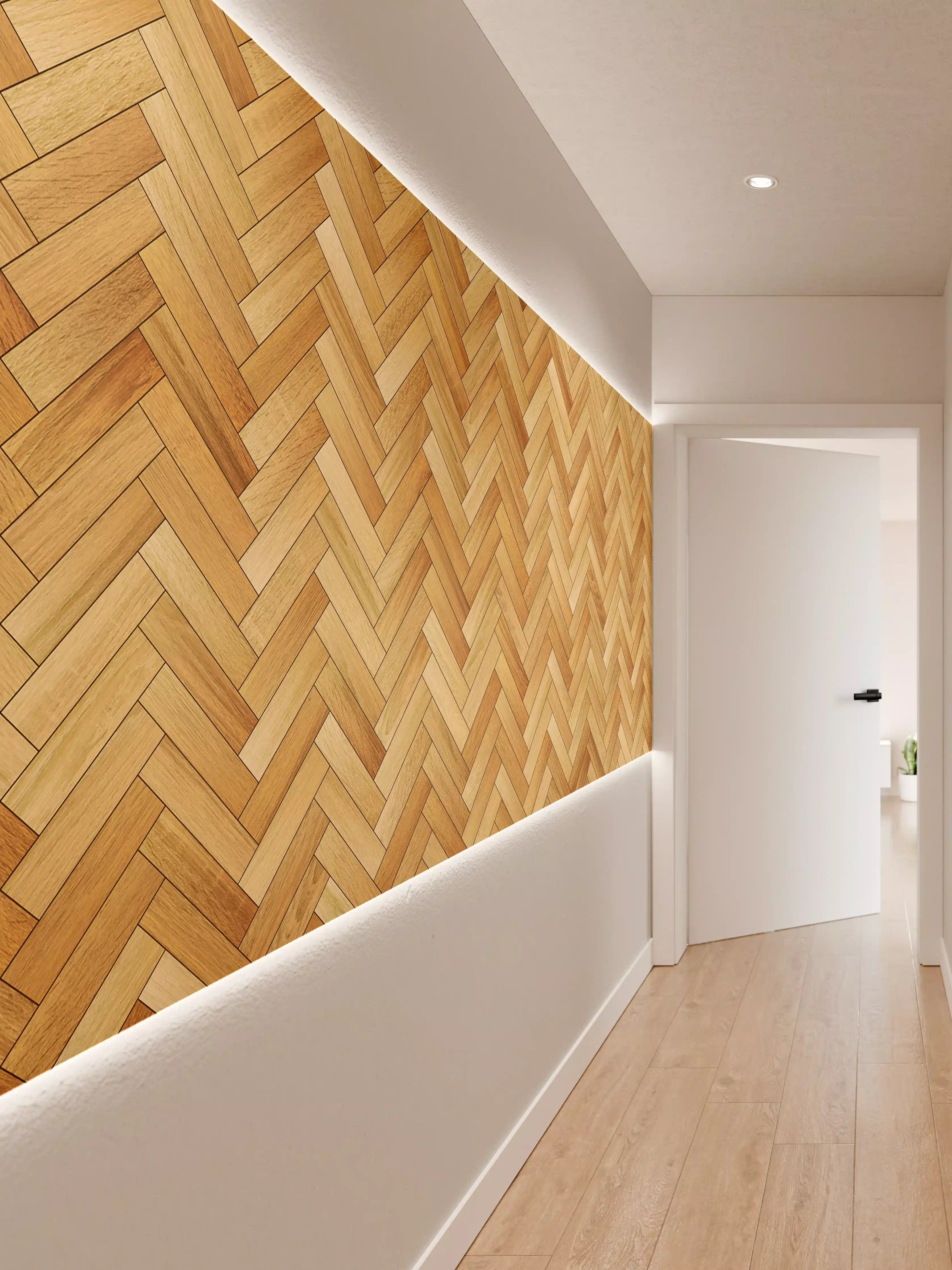 Wandverkleidung Flur - Hintergrund mit Holzoptik