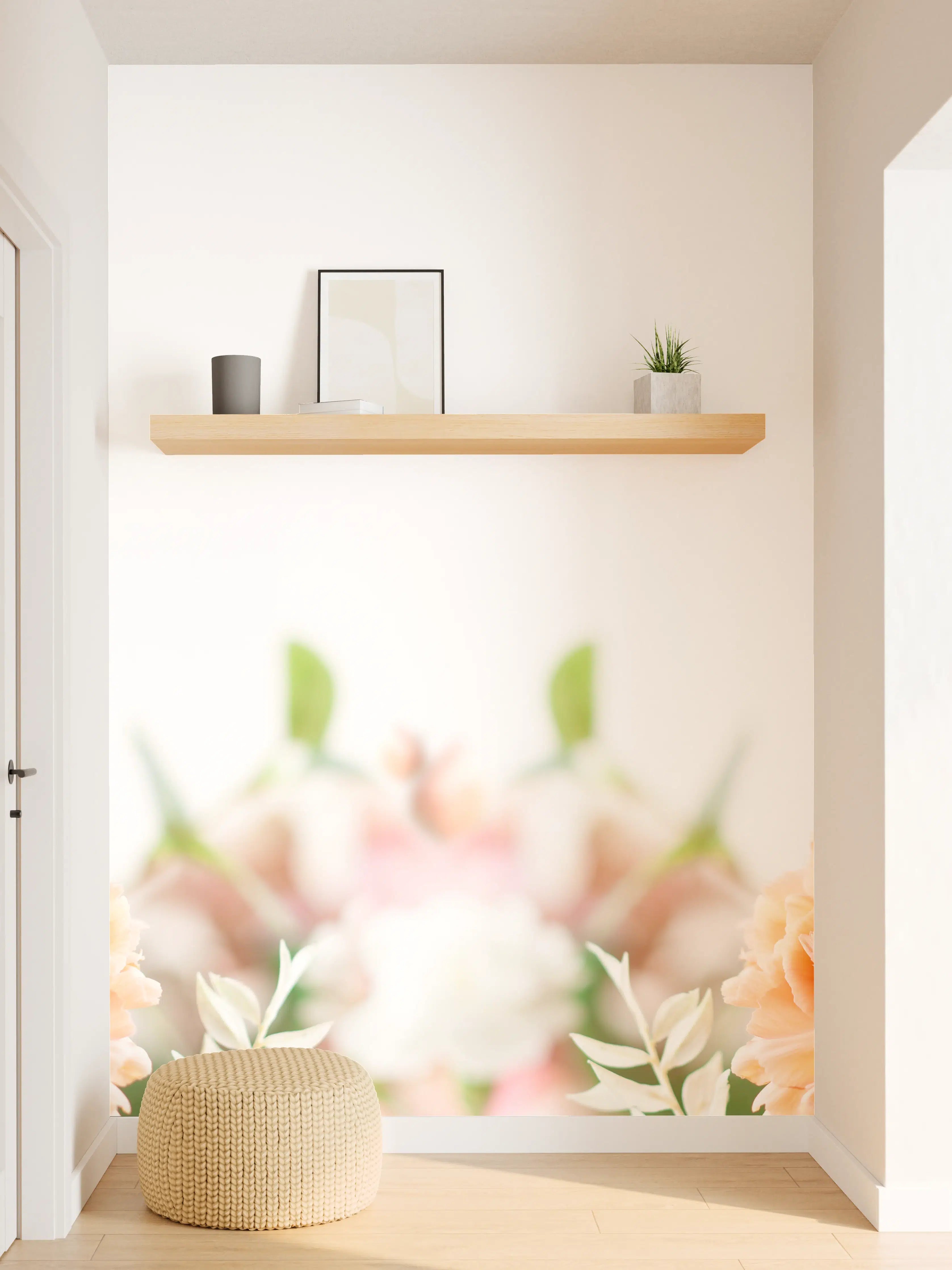 Wandverkleidung Flur - Hochwertige Blumenfotografie für Dekoration