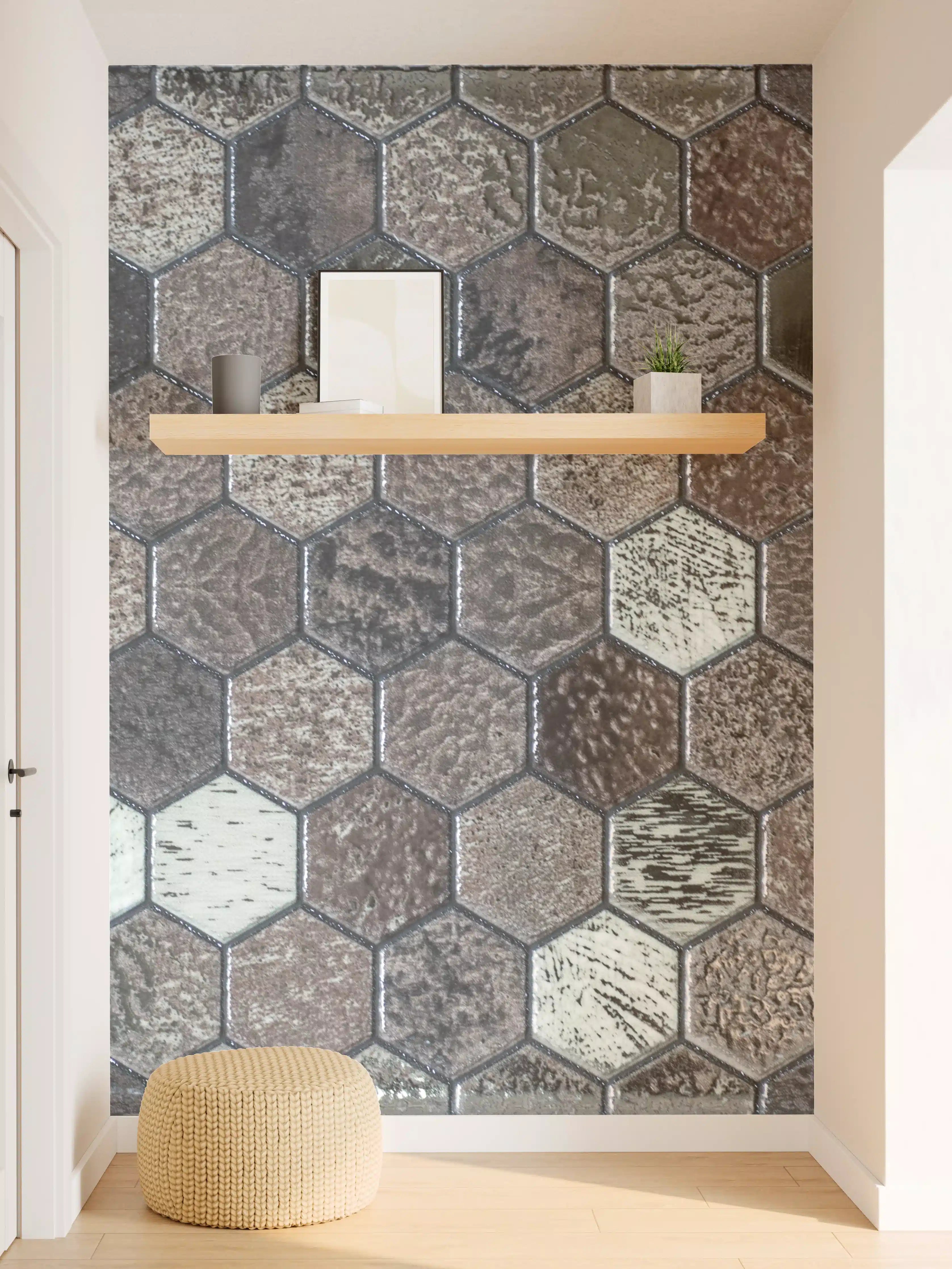 Wandverkleidung Flur - Hochwertige Mosaikfliese mit Naturstein-Optik