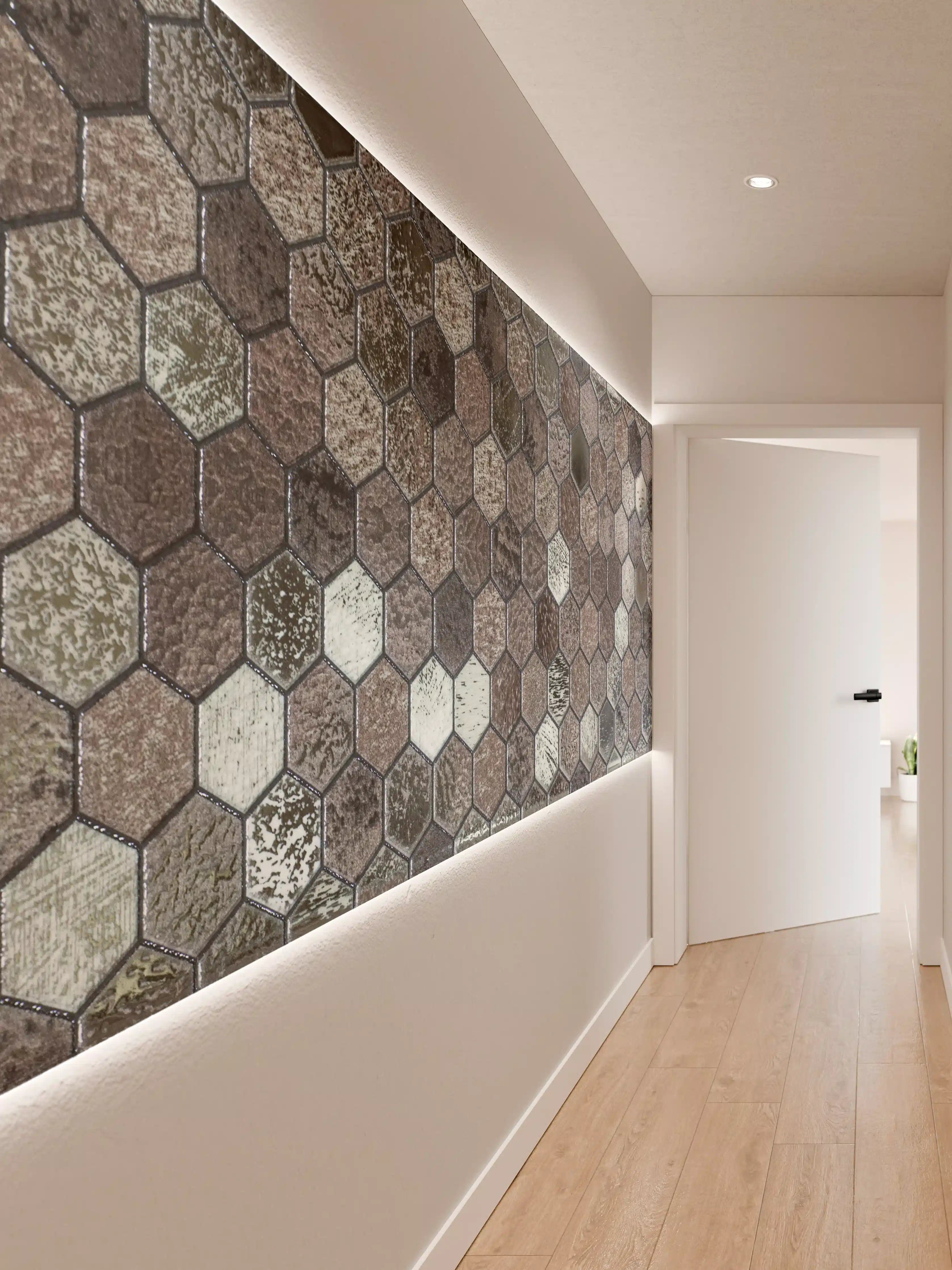 Wandverkleidung Flur - Hochwertige Mosaikfliese mit Naturstein-Optik