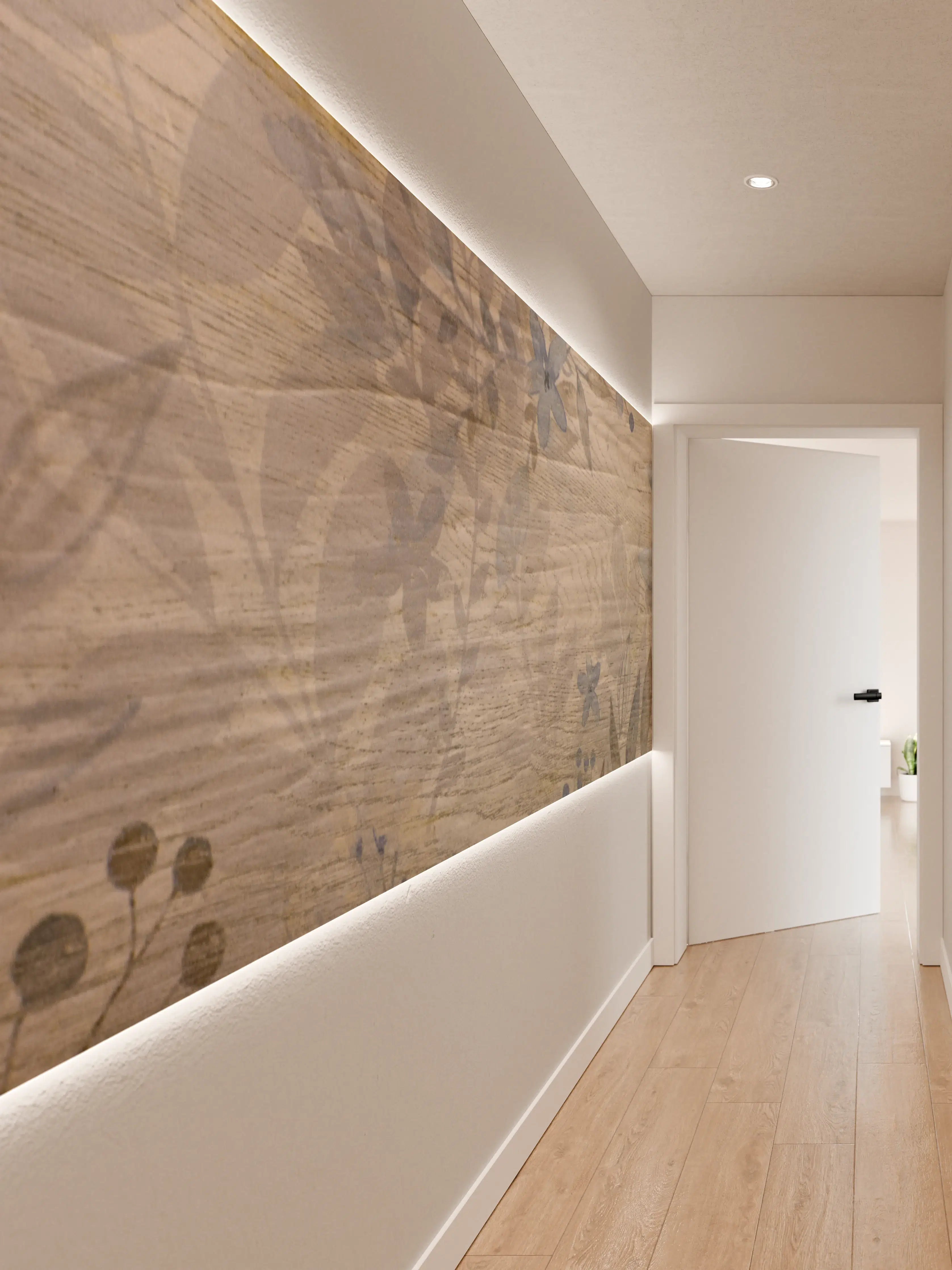 Wandverkleidung Flur - Hochwertiges Florales Tapetenmuster