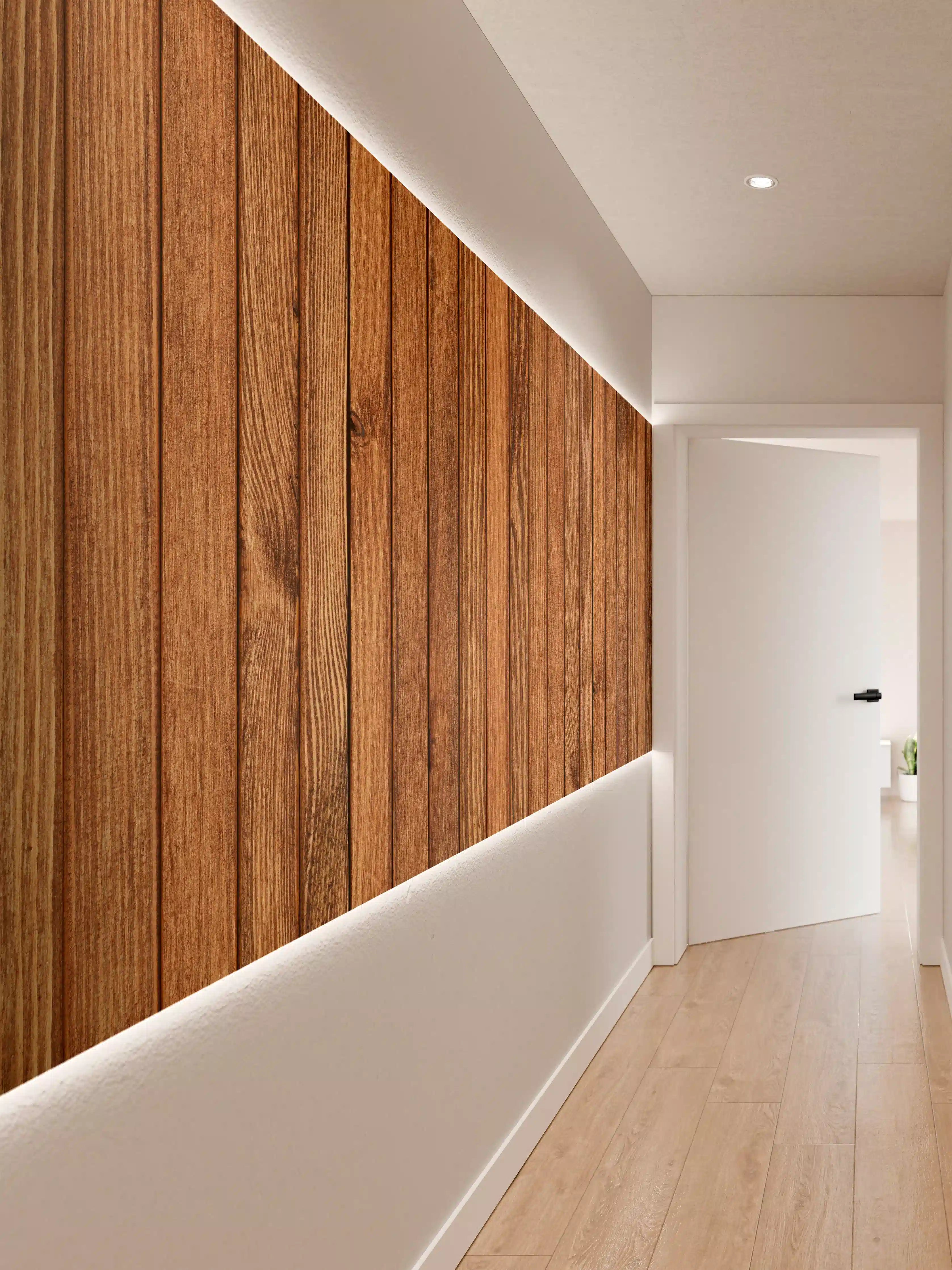 Wandverkleidung Flur - Holz Optik Wandpaneel