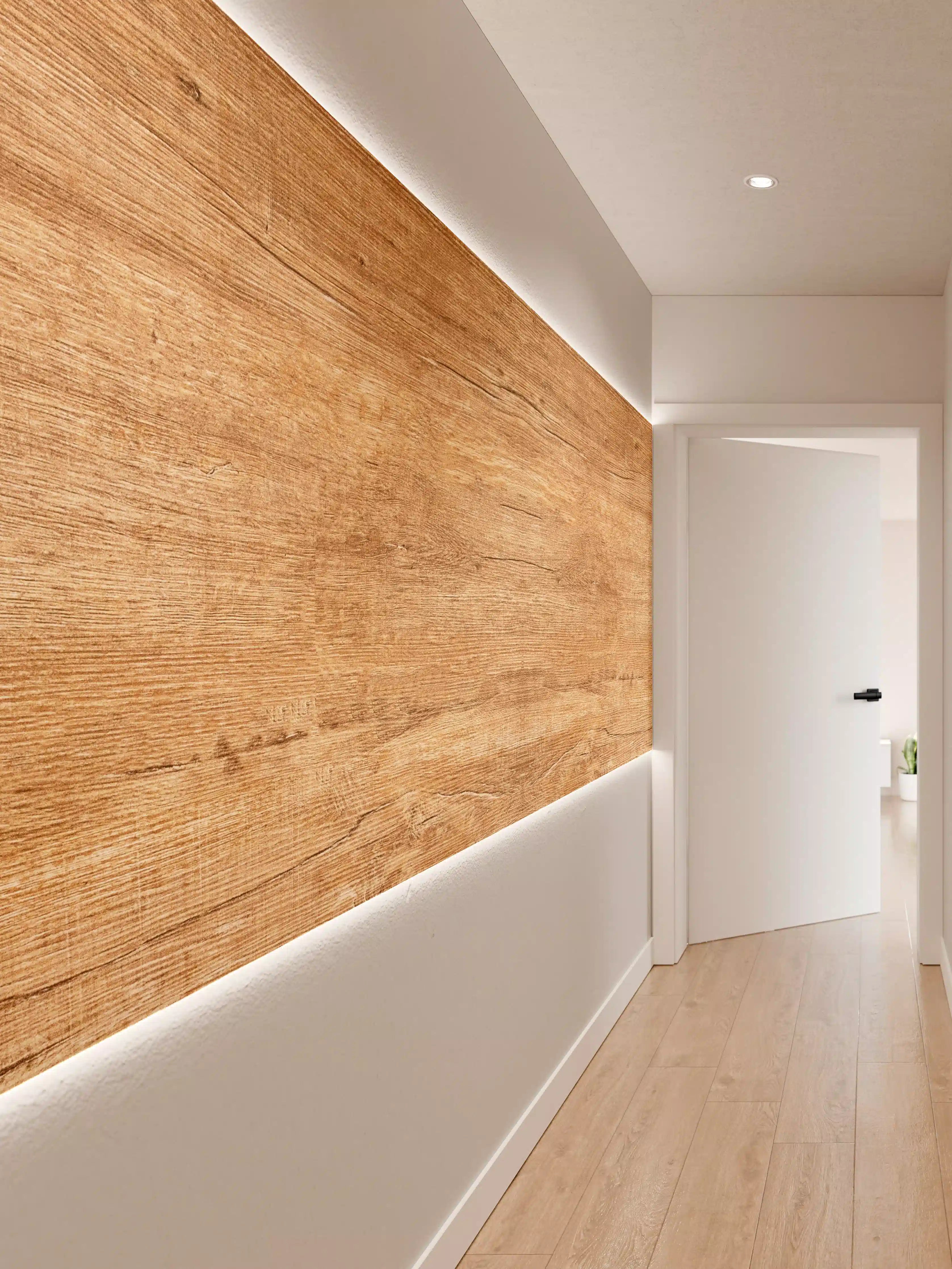 Wandverkleidung Flur - Holzoptik im natürlichen Design