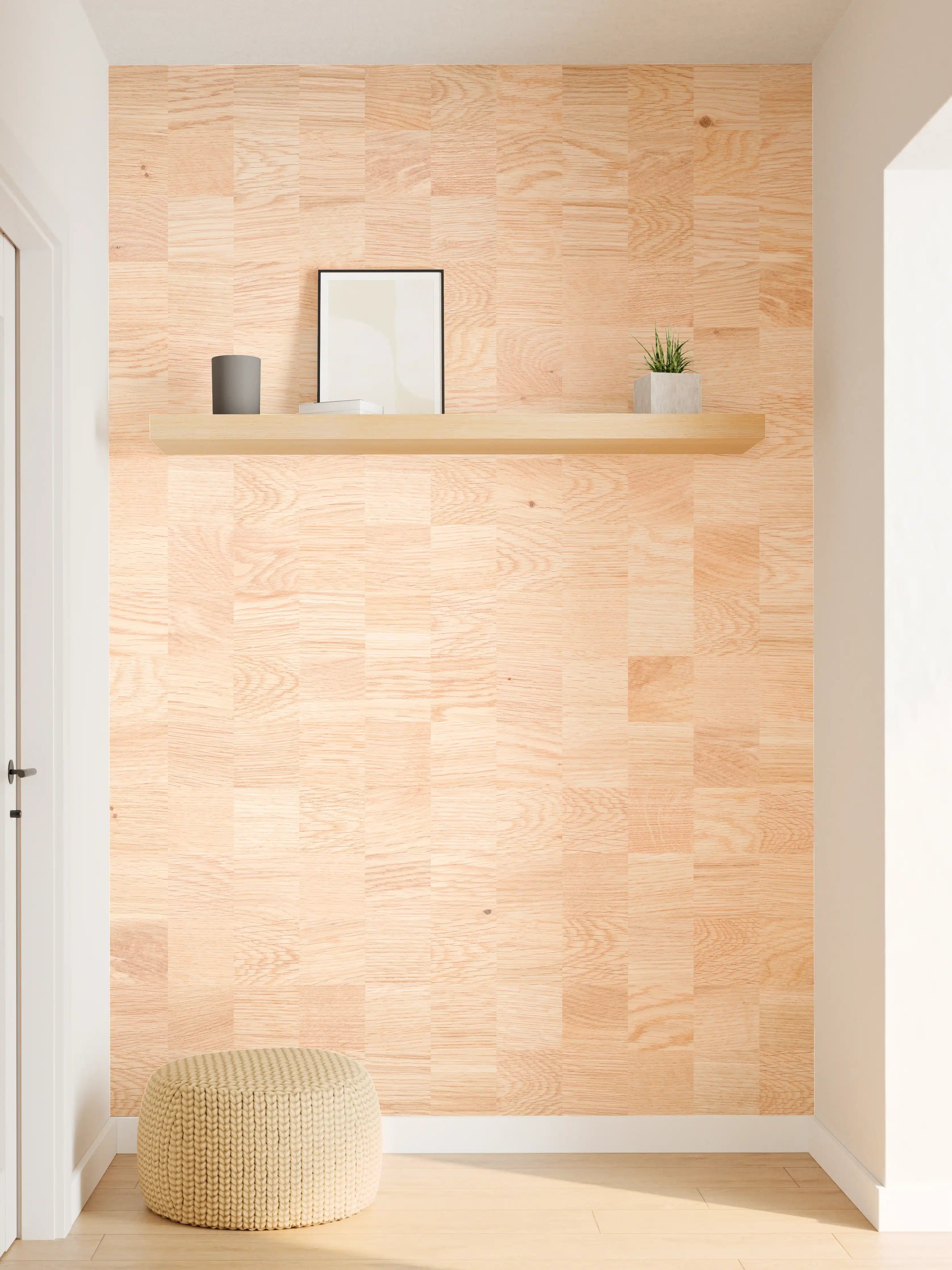 Wandverkleidung Flur - Holztextur aus Eschenholz