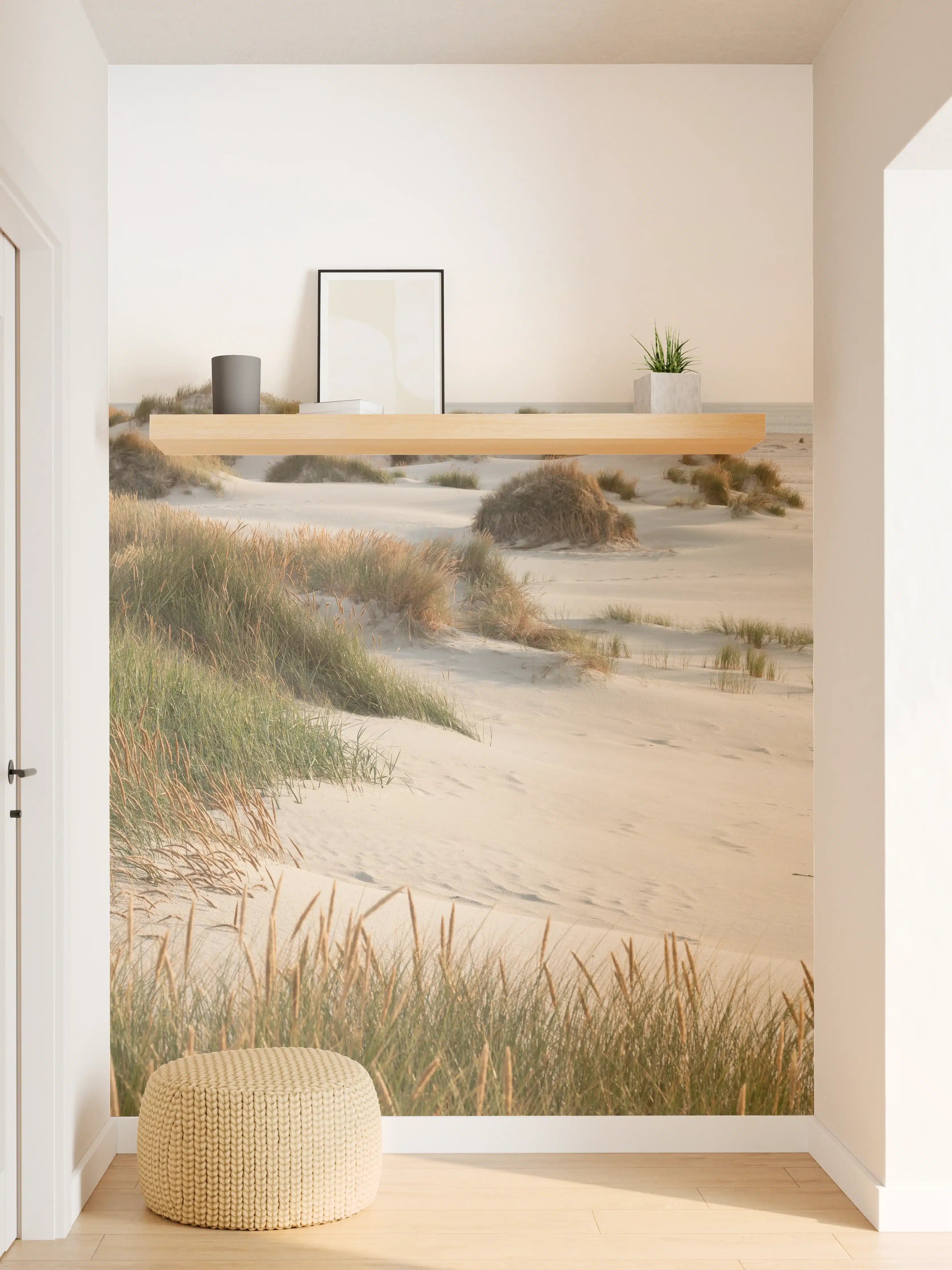 Wandverkleidung Flur - Idyllische Küstenlandschaft mit Strandsand