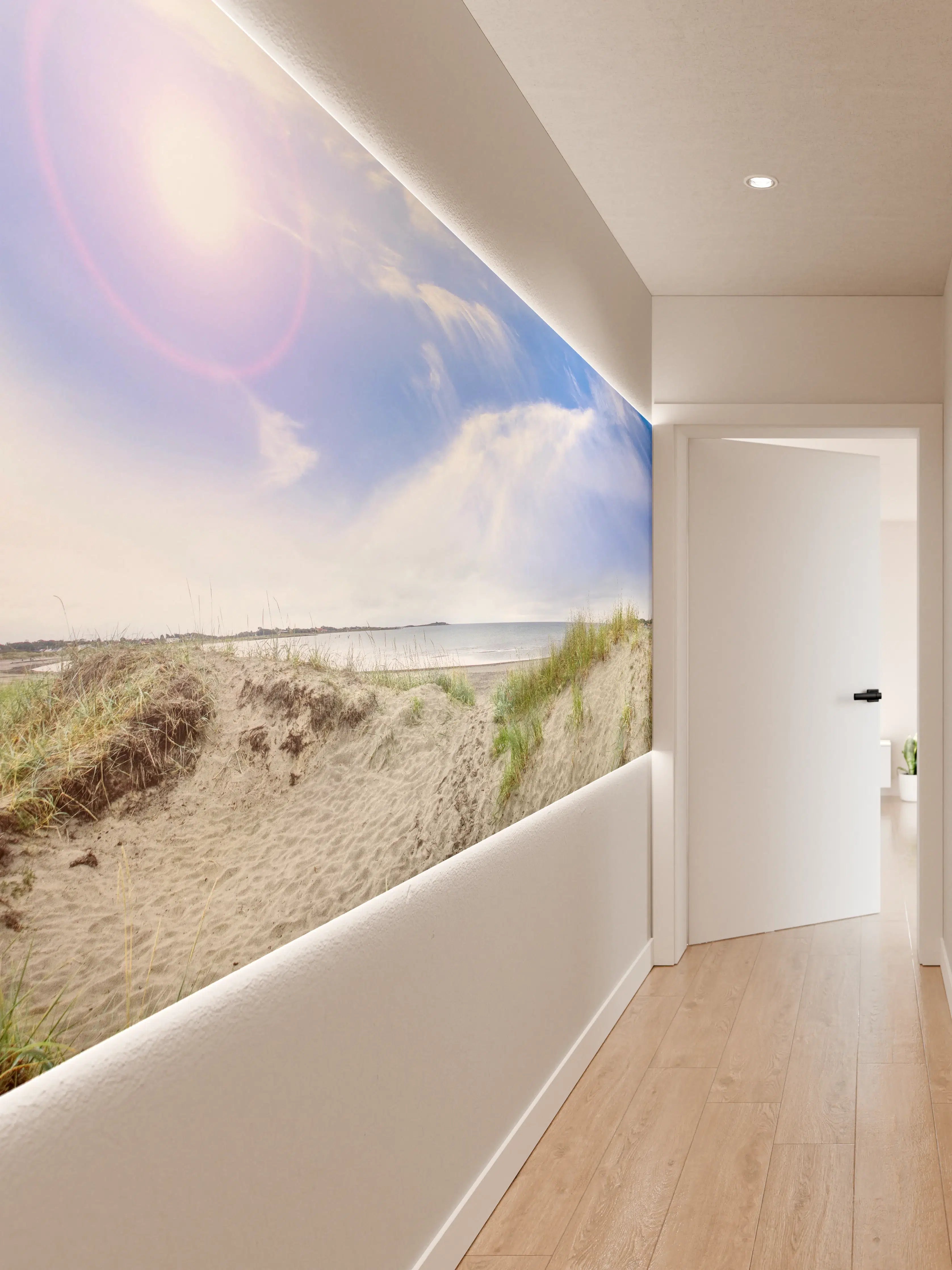 Wandverkleidung Flur - Idyllische Strandlandschaft mit Himmel und Meer