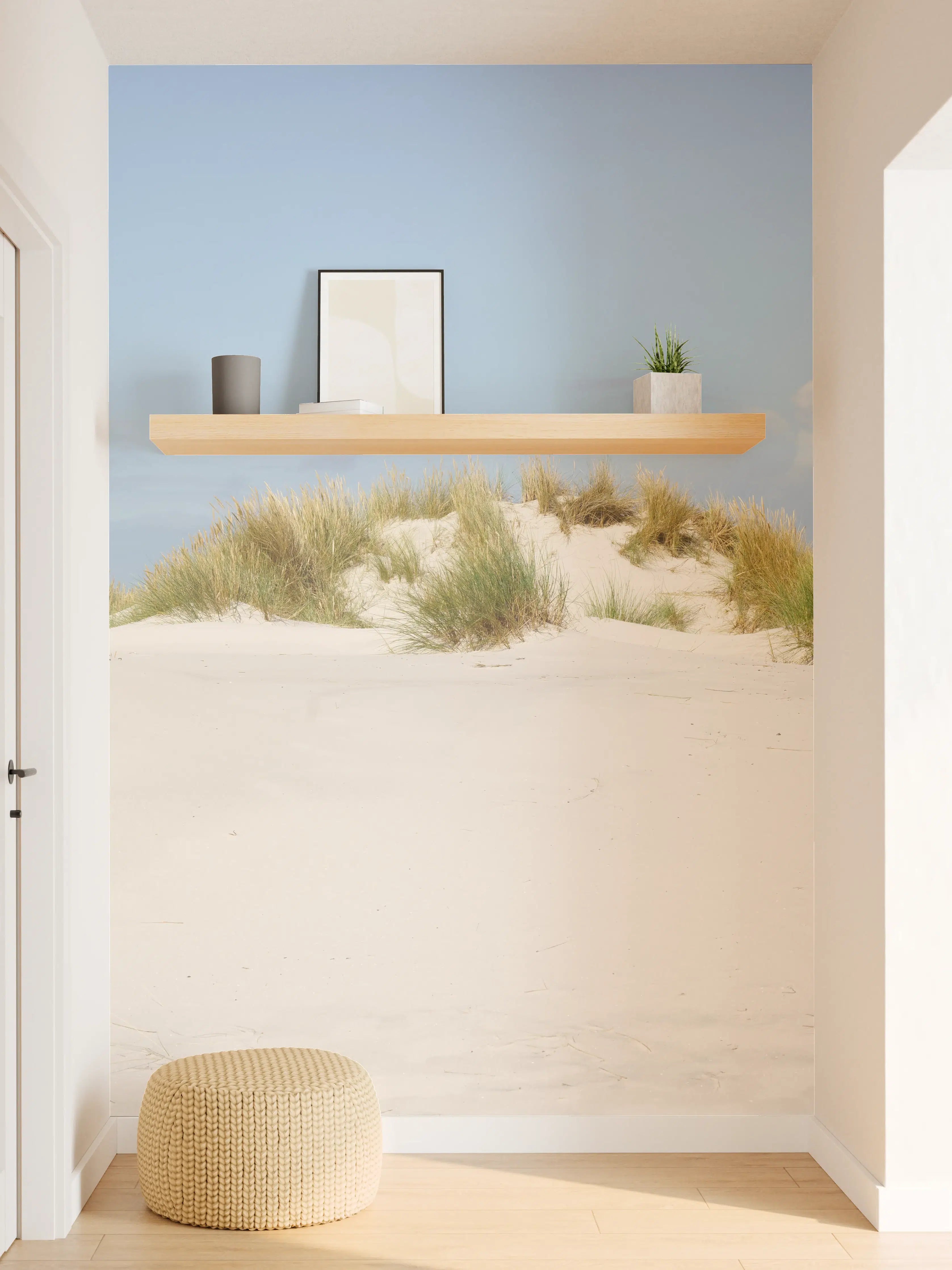 Wandverkleidung Flur - Idyllische Strandlandschaft mit Leuchtturm