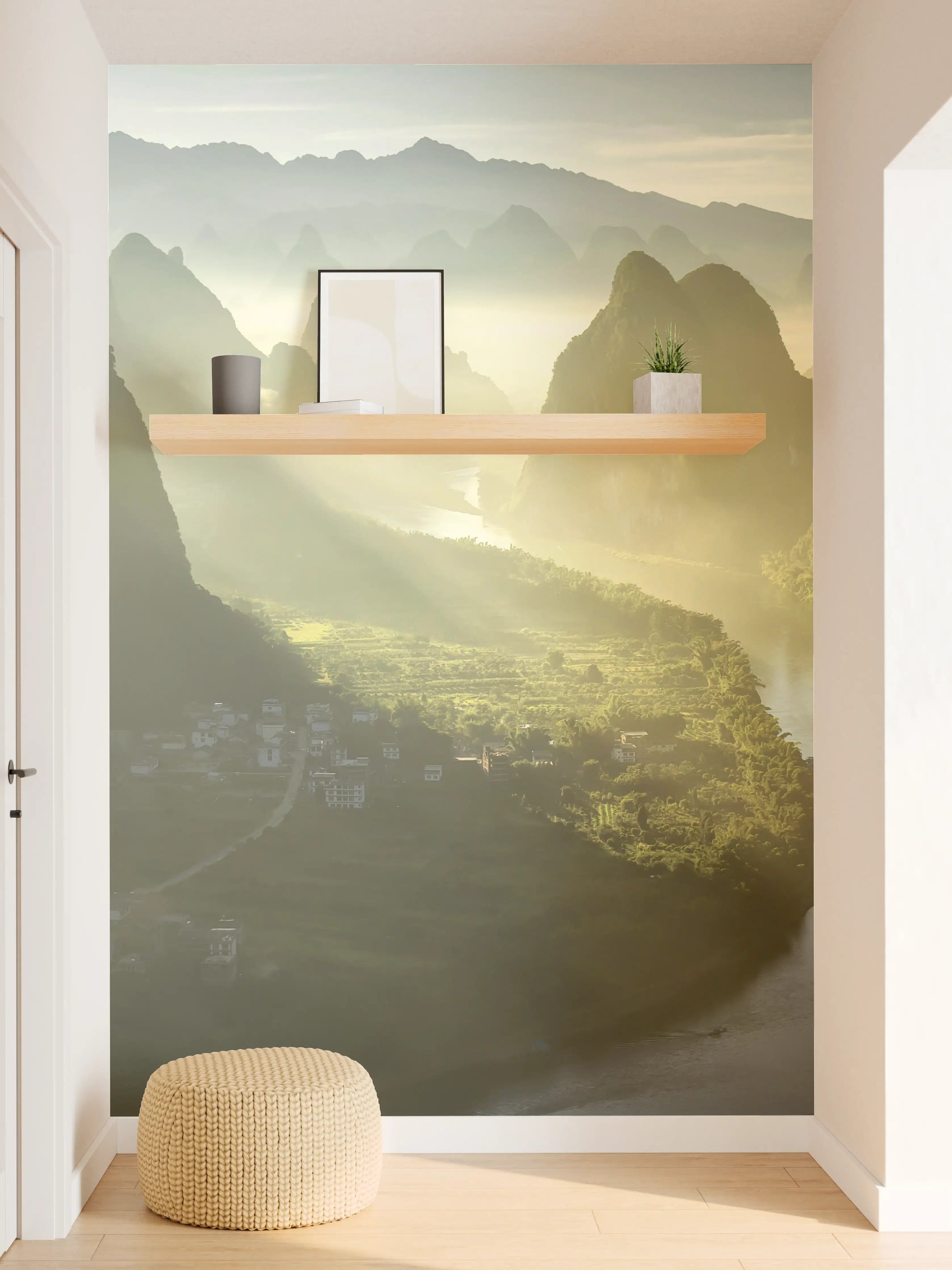 Wandverkleidung Flur - Idyllischer Fluss in den Karstbergen