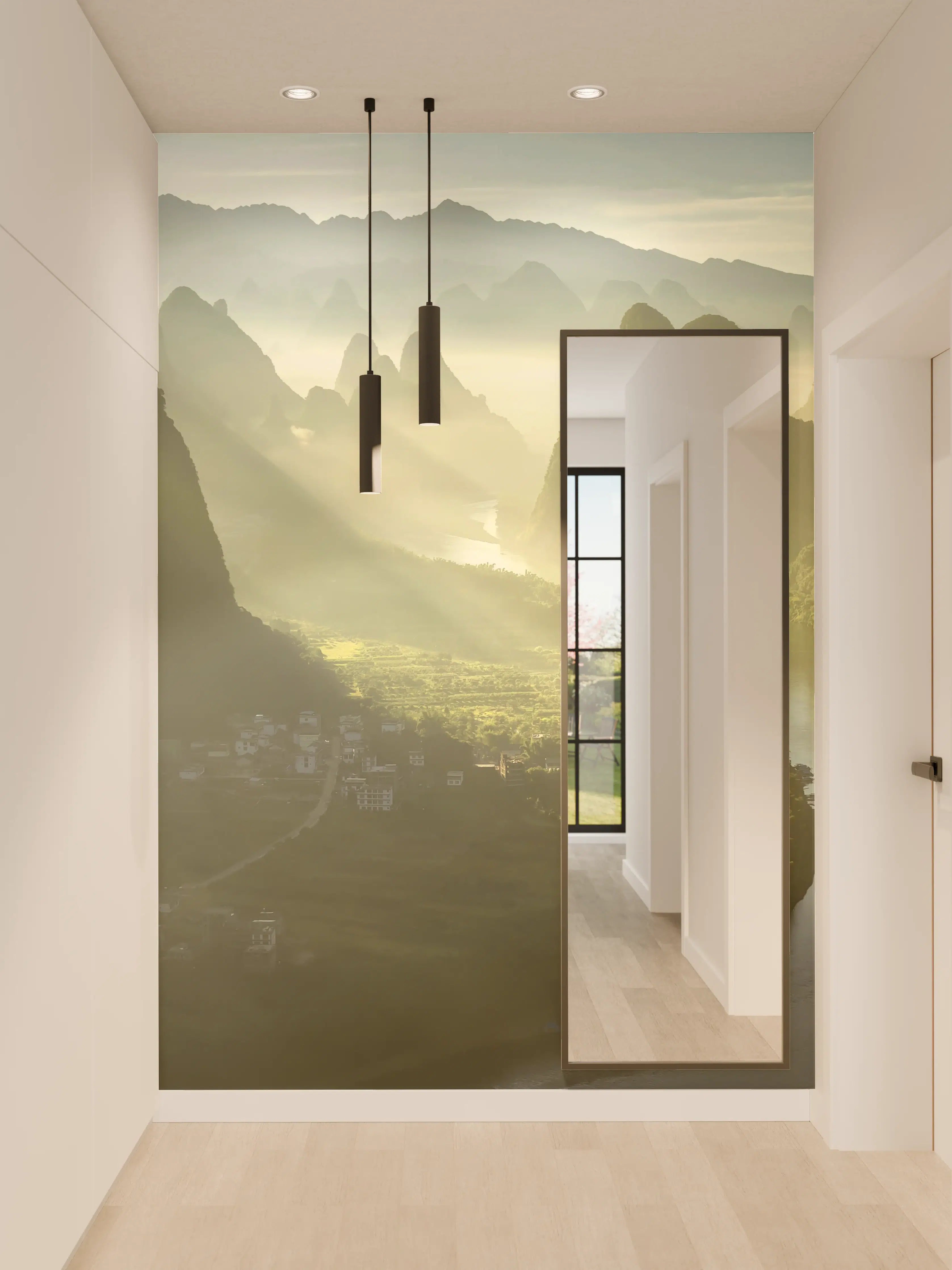 Wandverkleidung Flur - Idyllischer Fluss in den Karstbergen