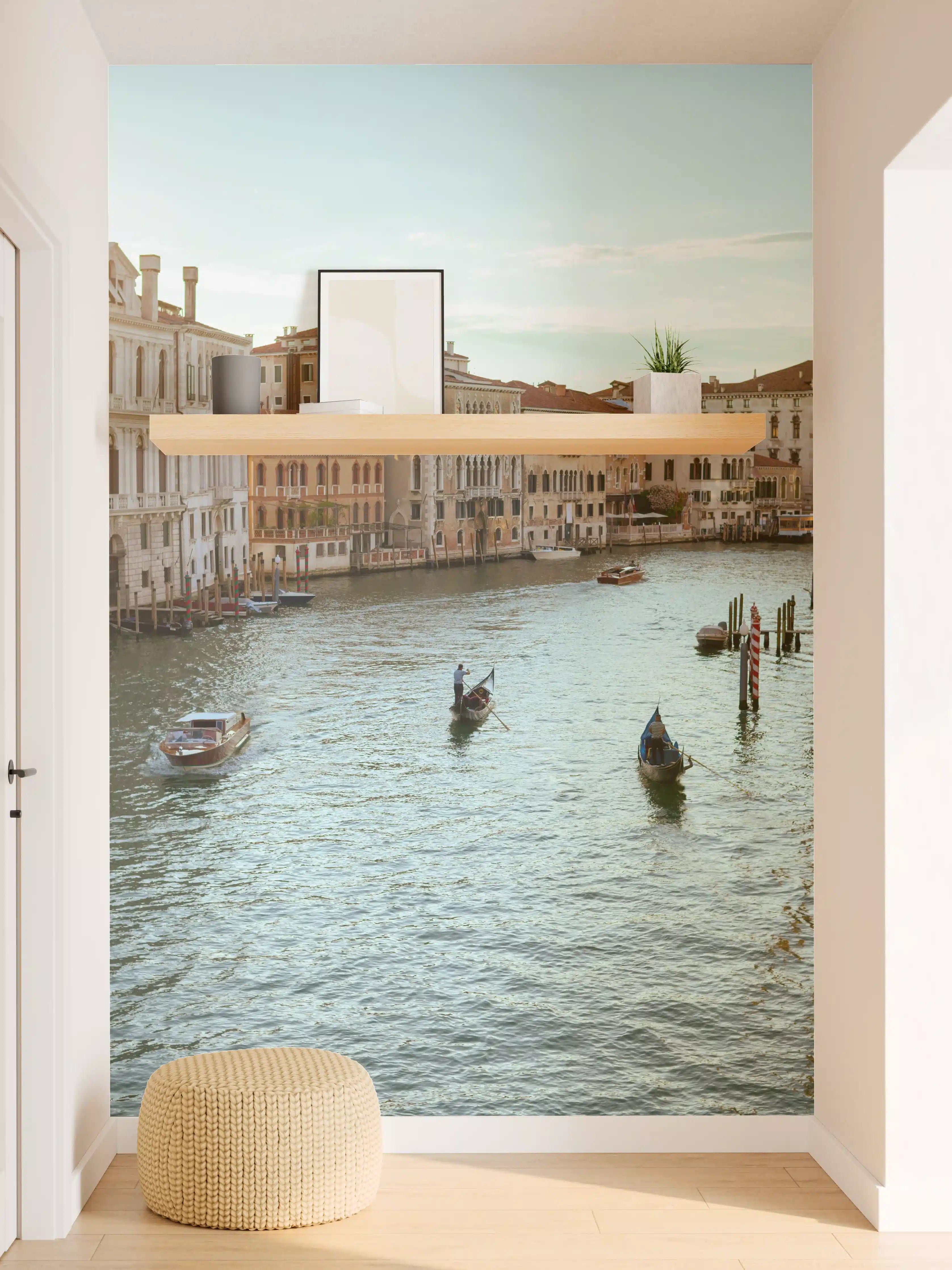 Wandverkleidung Flur - Idyllischer Venezianischer Kanal bei Sonnenuntergang