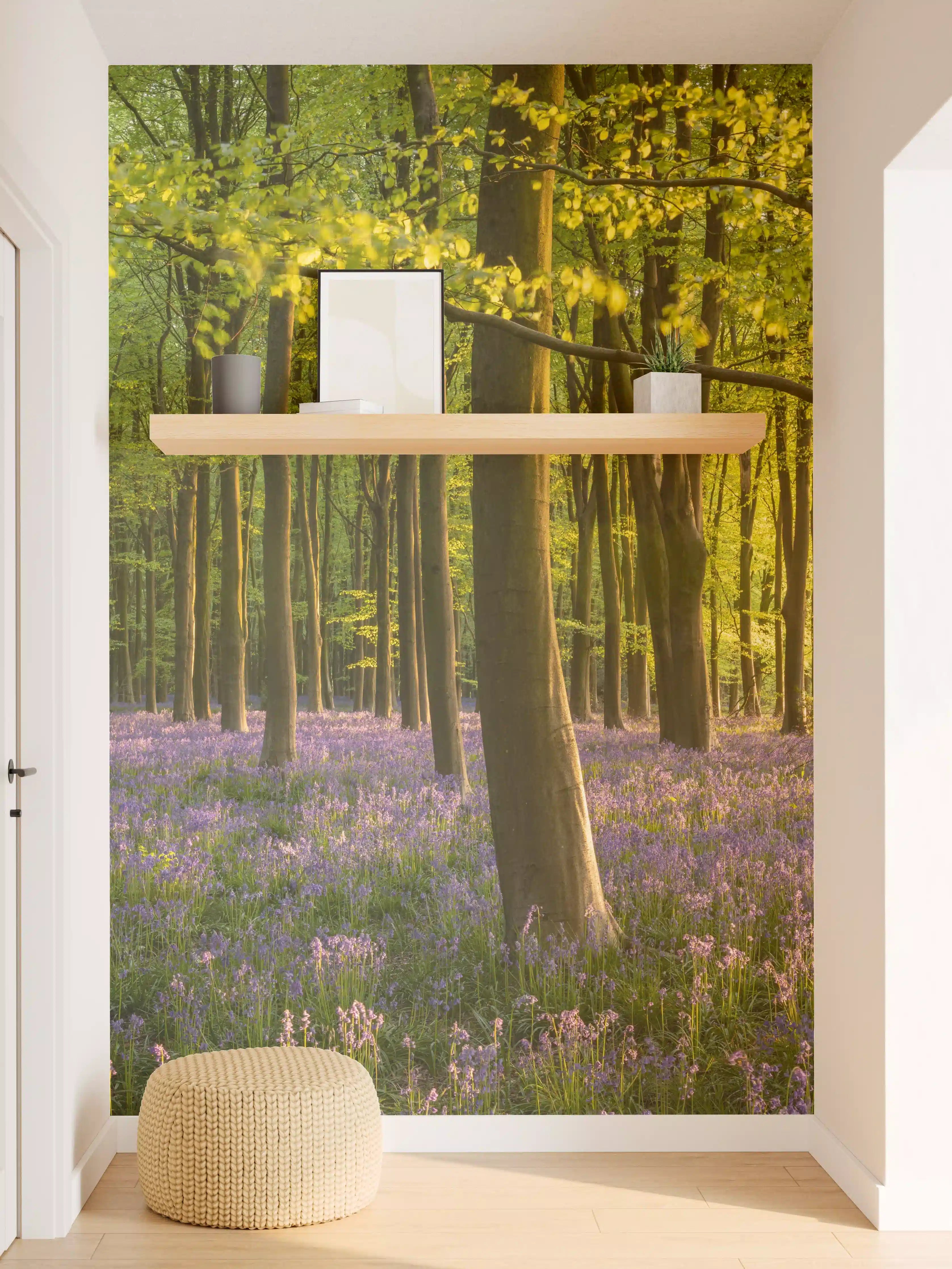 Wandverkleidung Flur - Idyllischer Wald im Frühling