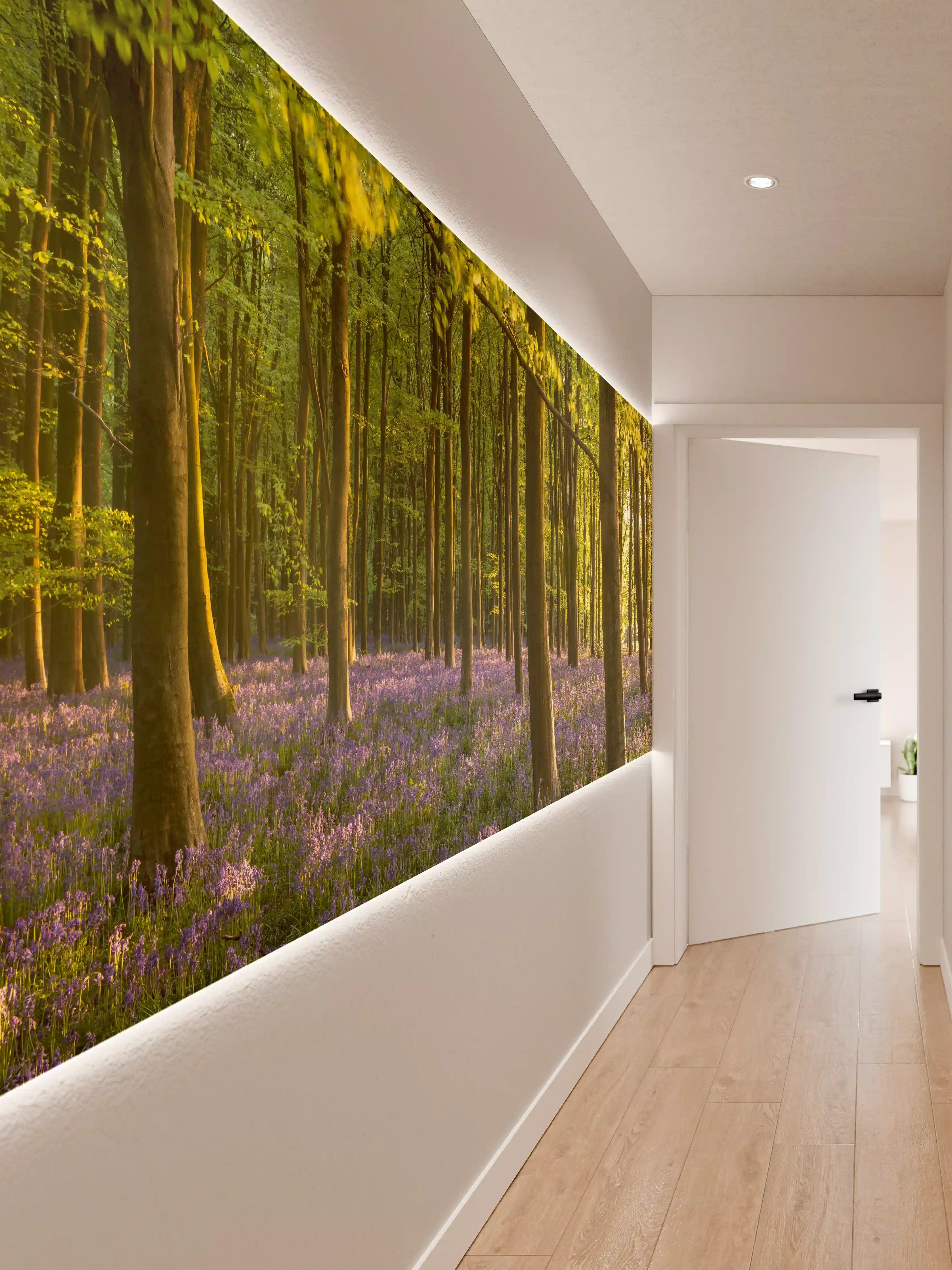 Wandverkleidung Flur - Idyllischer Wald im Frühling