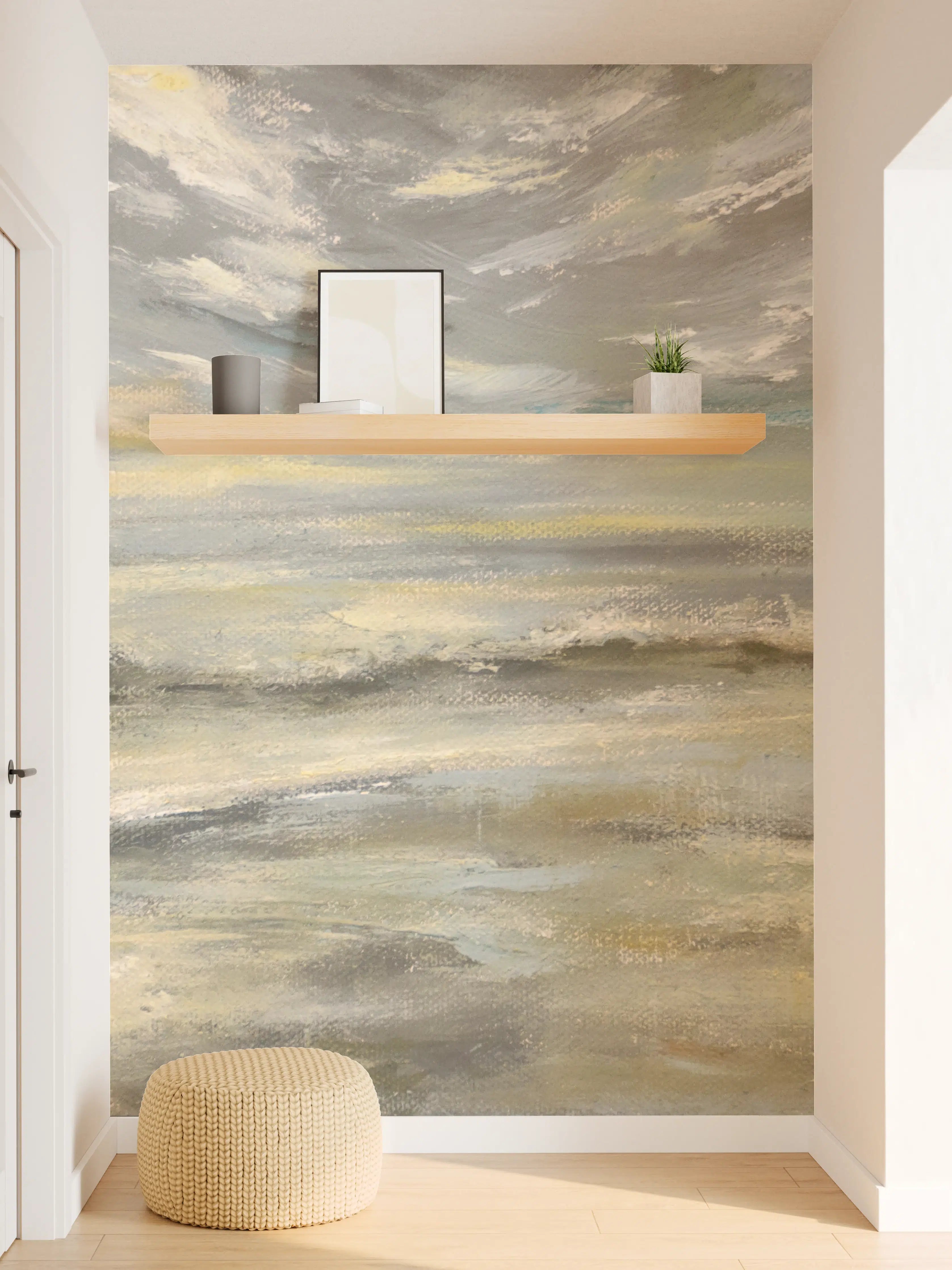 Wandverkleidung Flur - Ikonisches Meerespanorama in pastellfarben