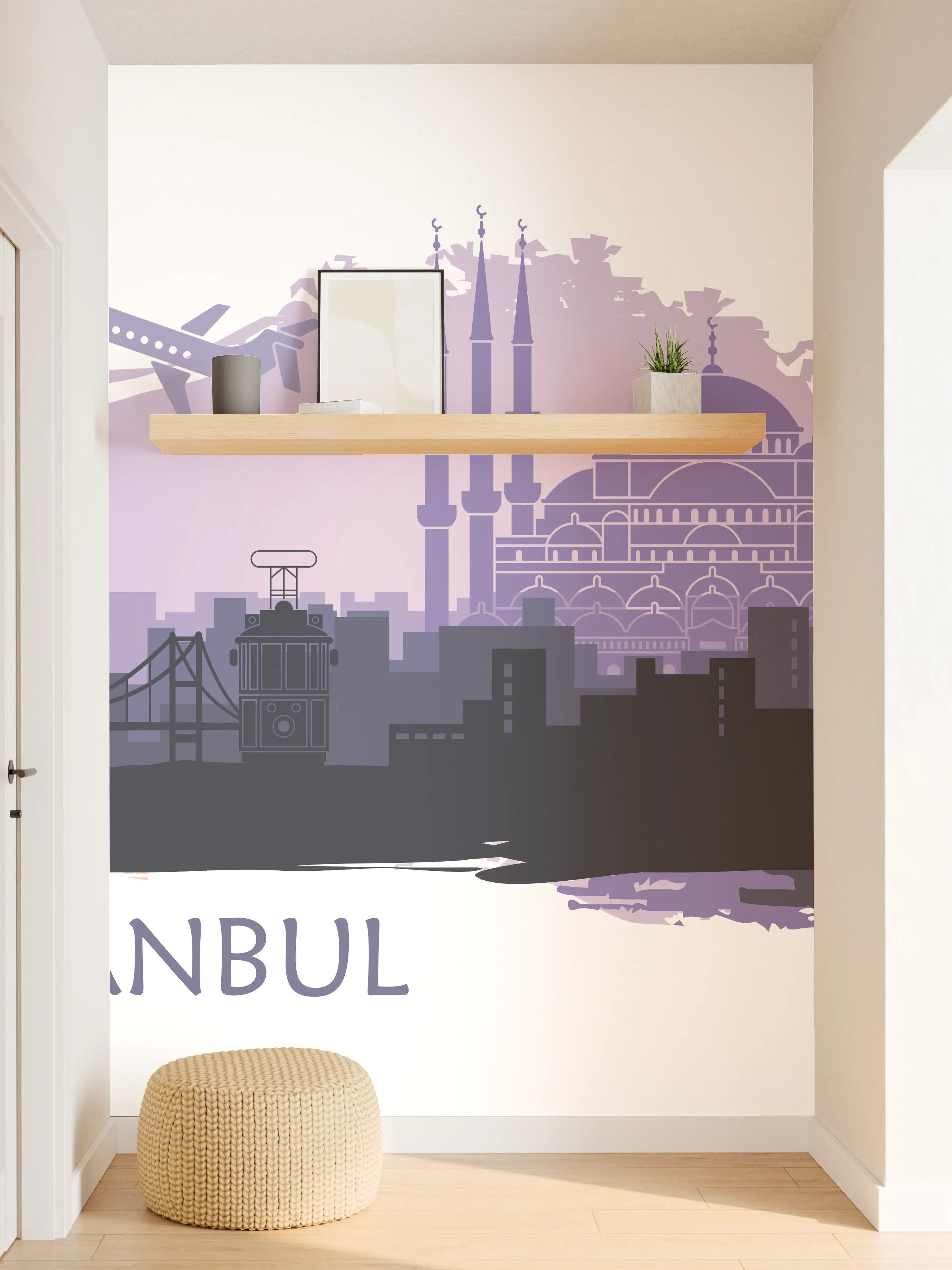 Wandverkleidung Flur - Istanbul Skyline Illustration