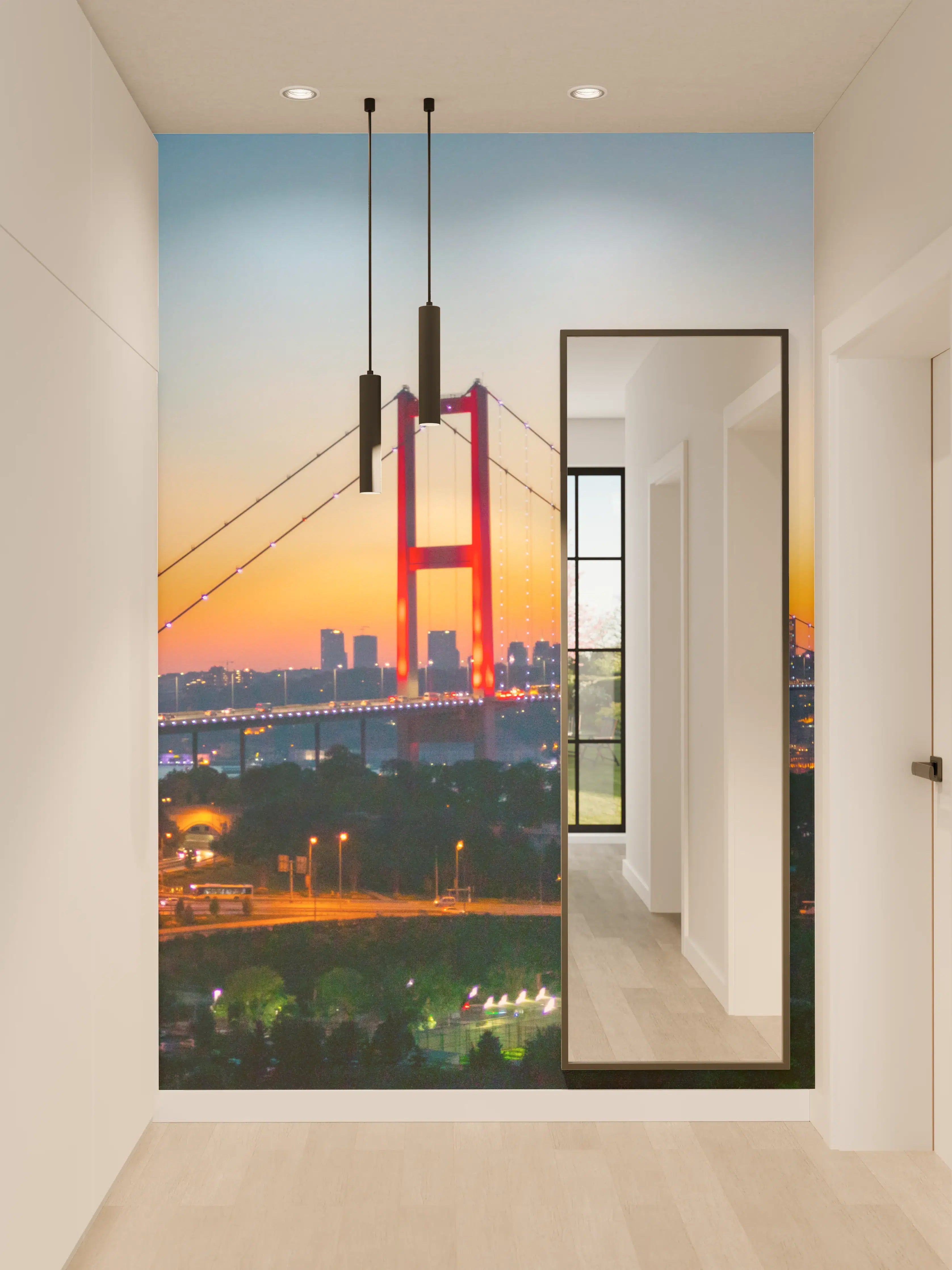 Wandverkleidung Flur - Istanbul Skyline Sonnenuntergang