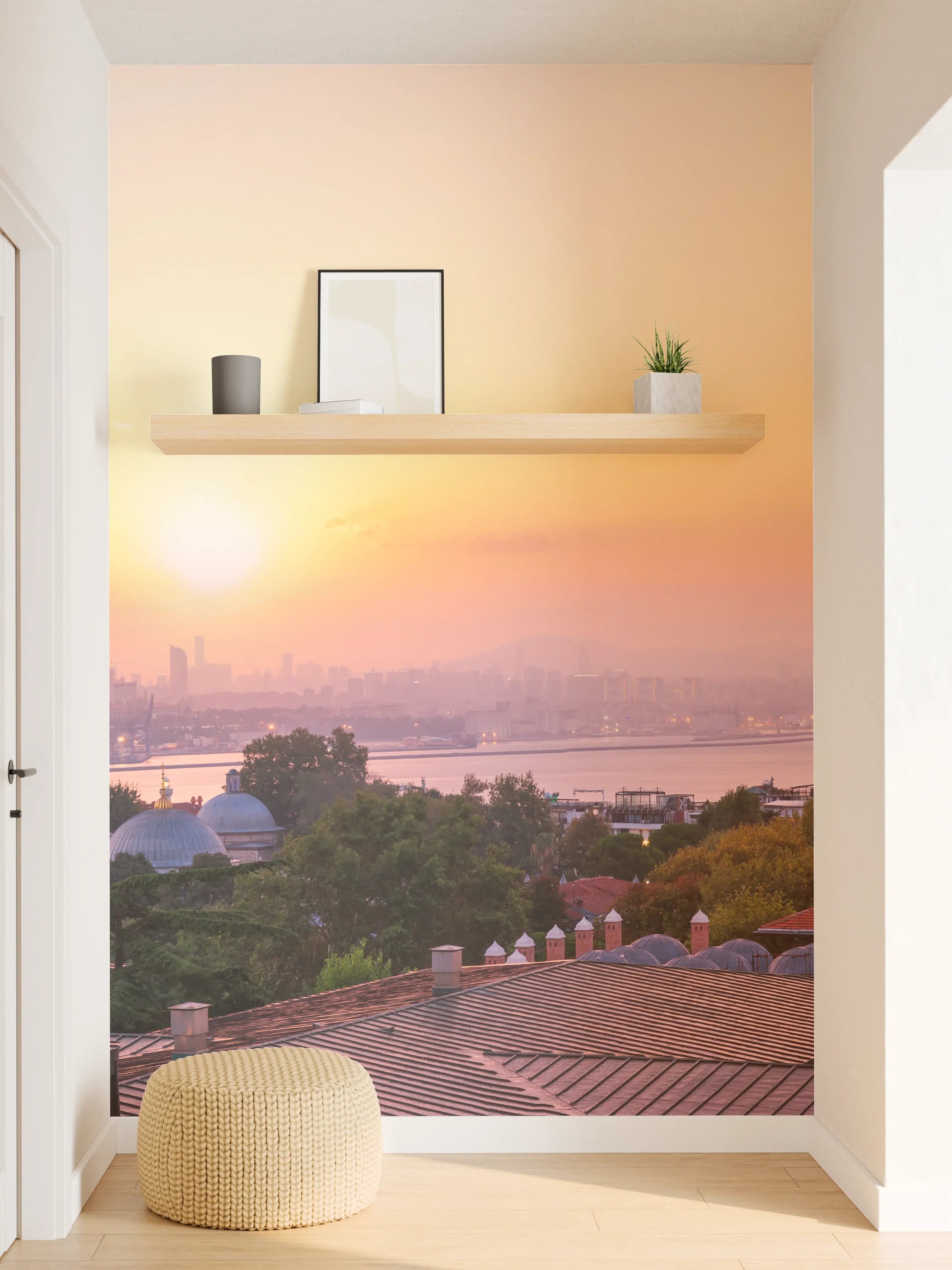 Wandverkleidung Flur - Istanbul Skyline bei Sonnenuntergang
