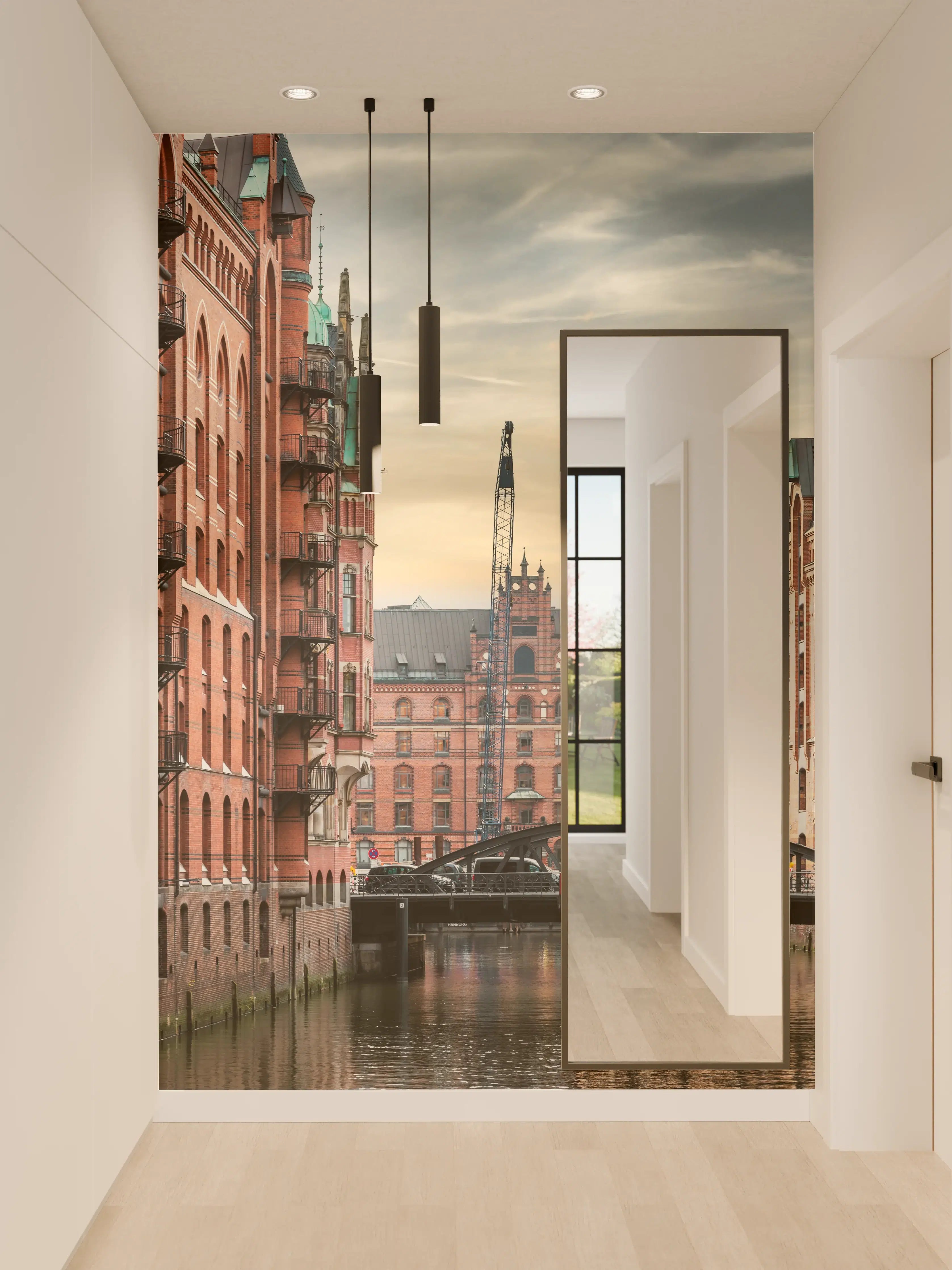 Wandverkleidung Flur - Kanal in der alten Speicherstadt
