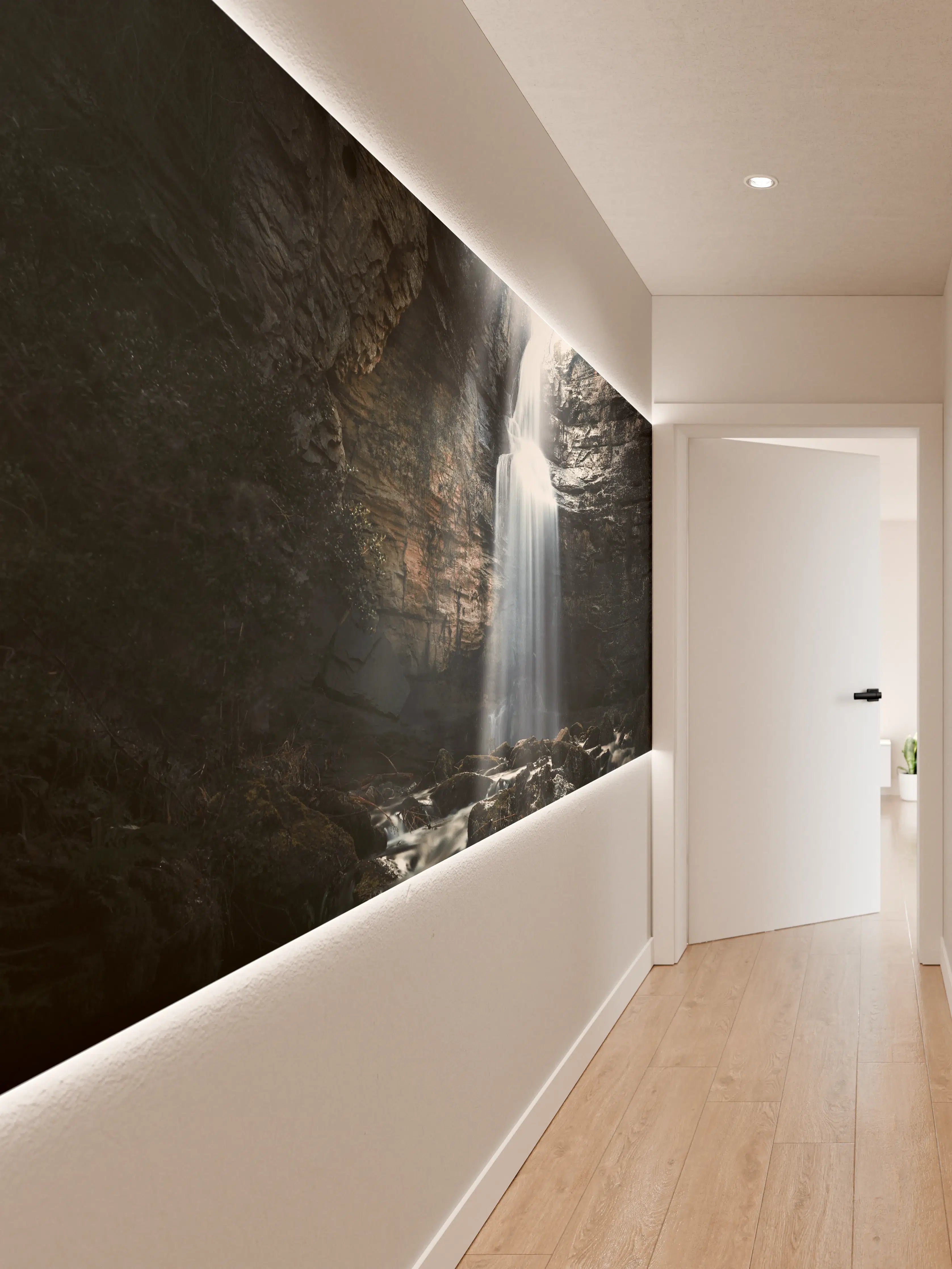 Wandverkleidung Flur - Karstwasserfall in einer Schlucht