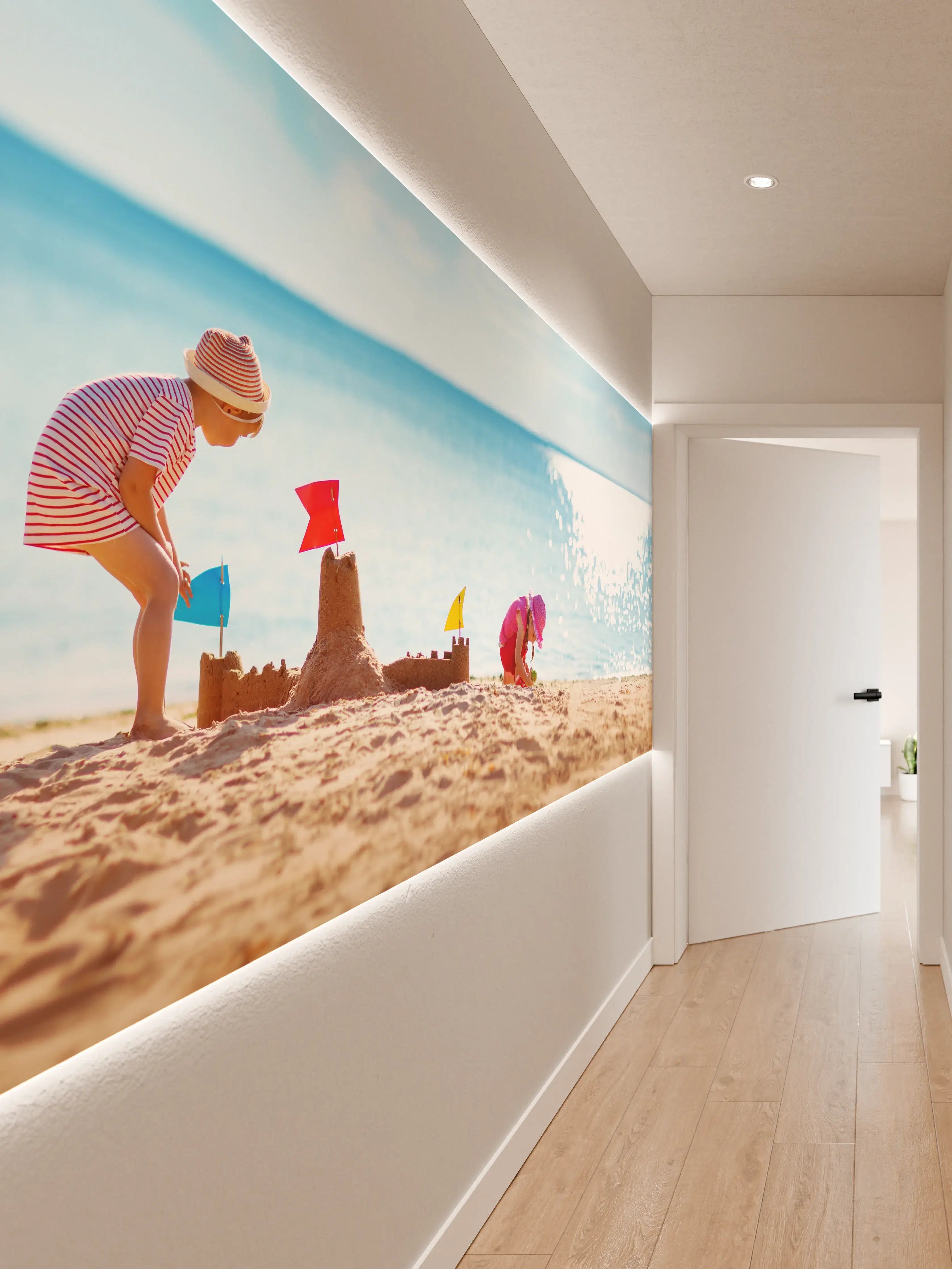 Wandverkleidung Flur - Kinder Spiel Strand Sonnenschein