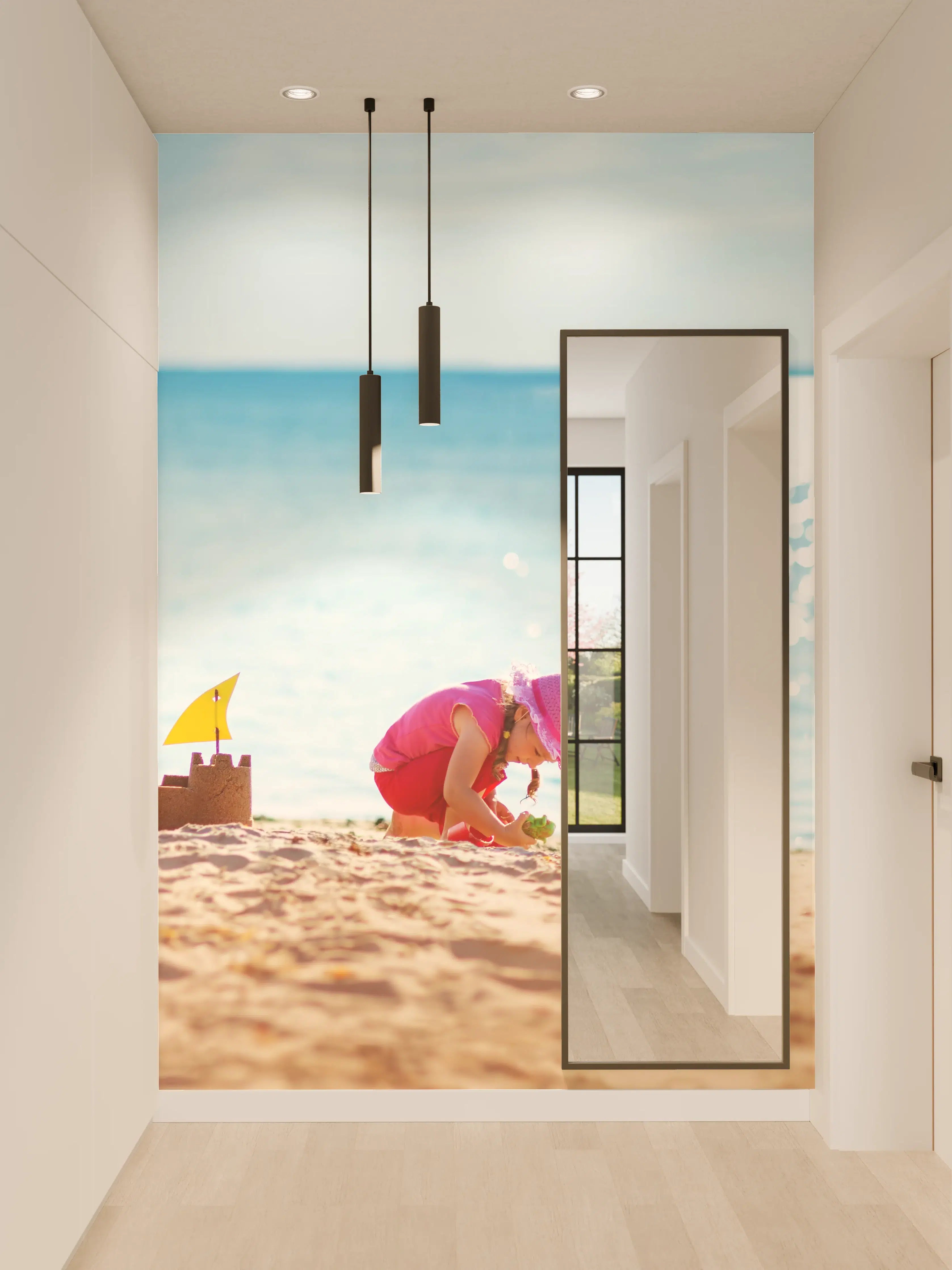 Wandverkleidung Flur - Kinder Spiel Strand Sonnenschein