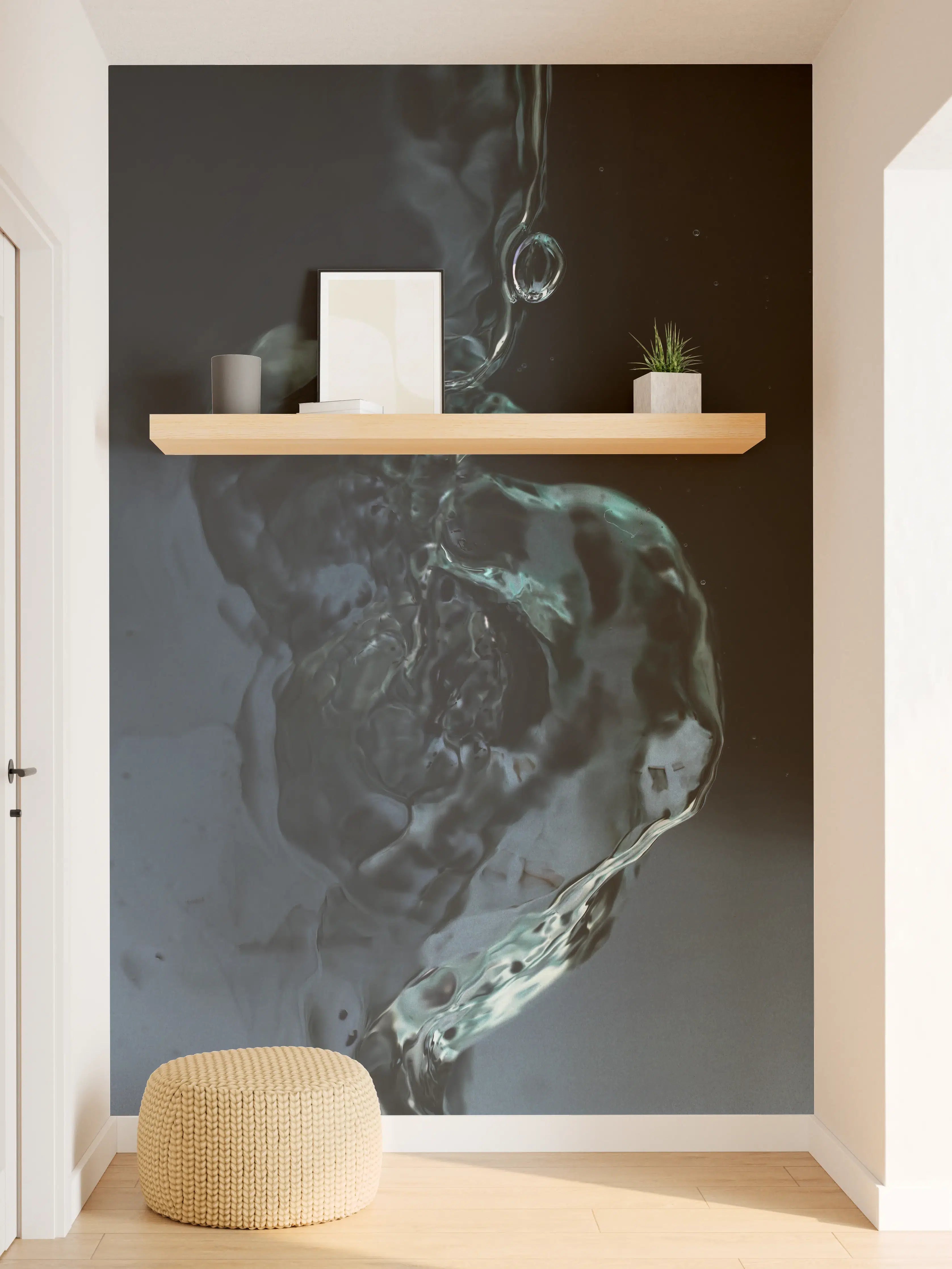 Wandverkleidung Flur - Klares Wasser in dunklem Hintergrund