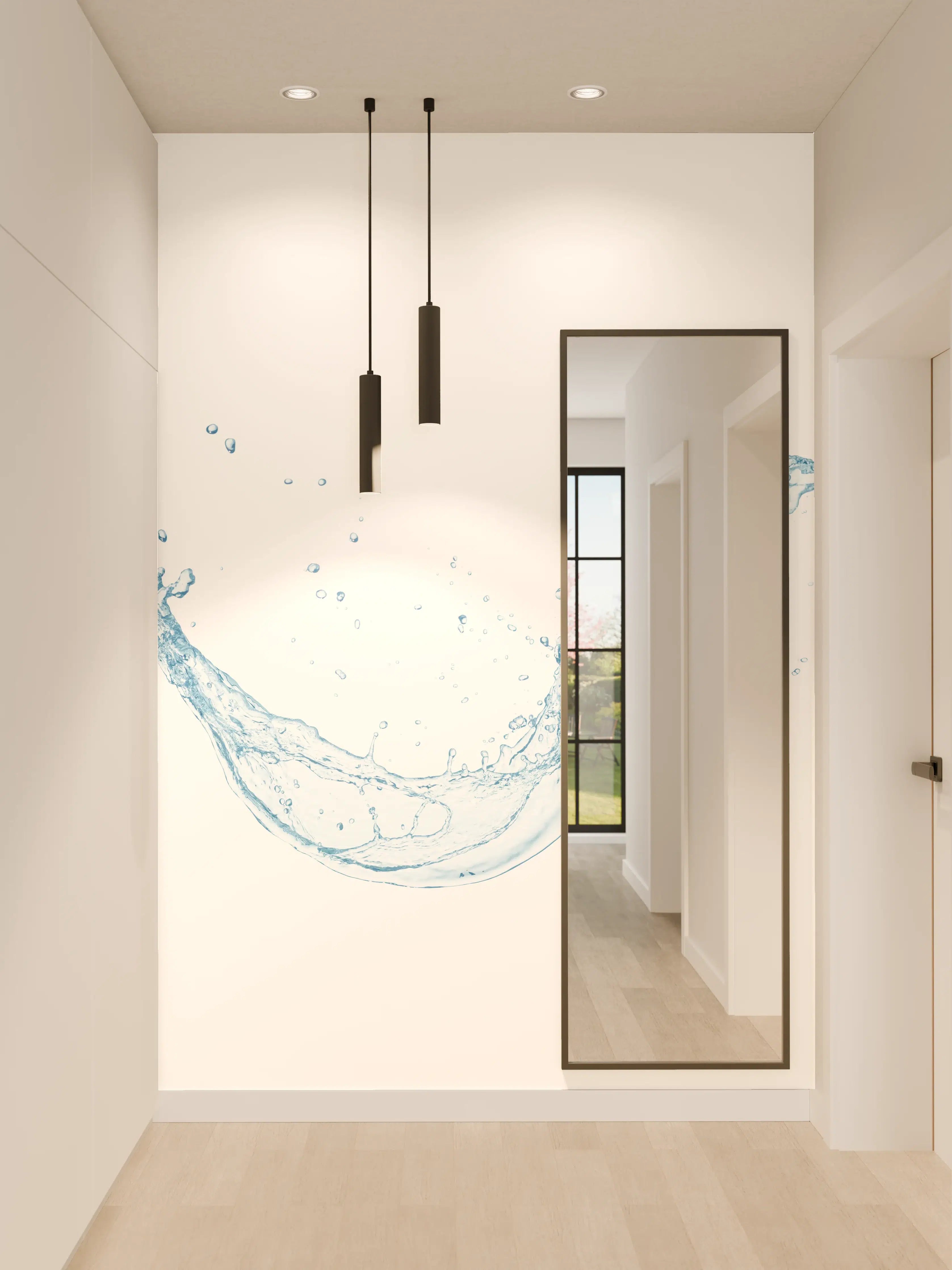 Wandverkleidung Flur - Klares WasserSprung