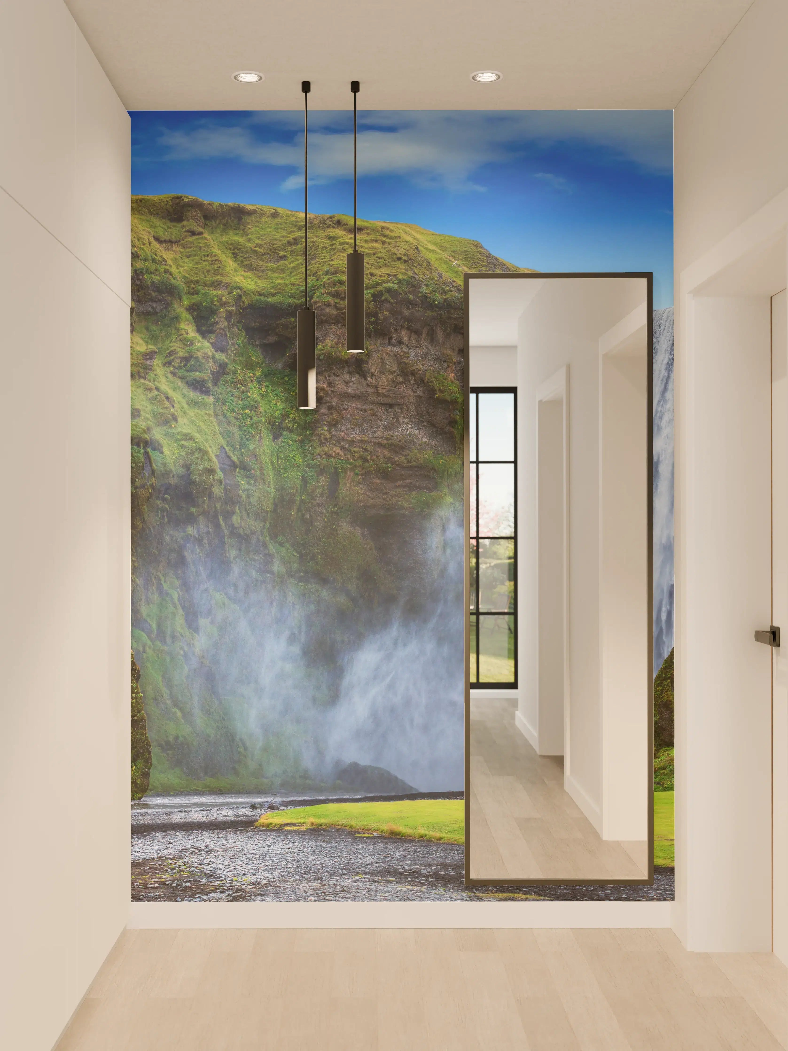 Wandverkleidung Flur - Kraftvoller Wasserfall