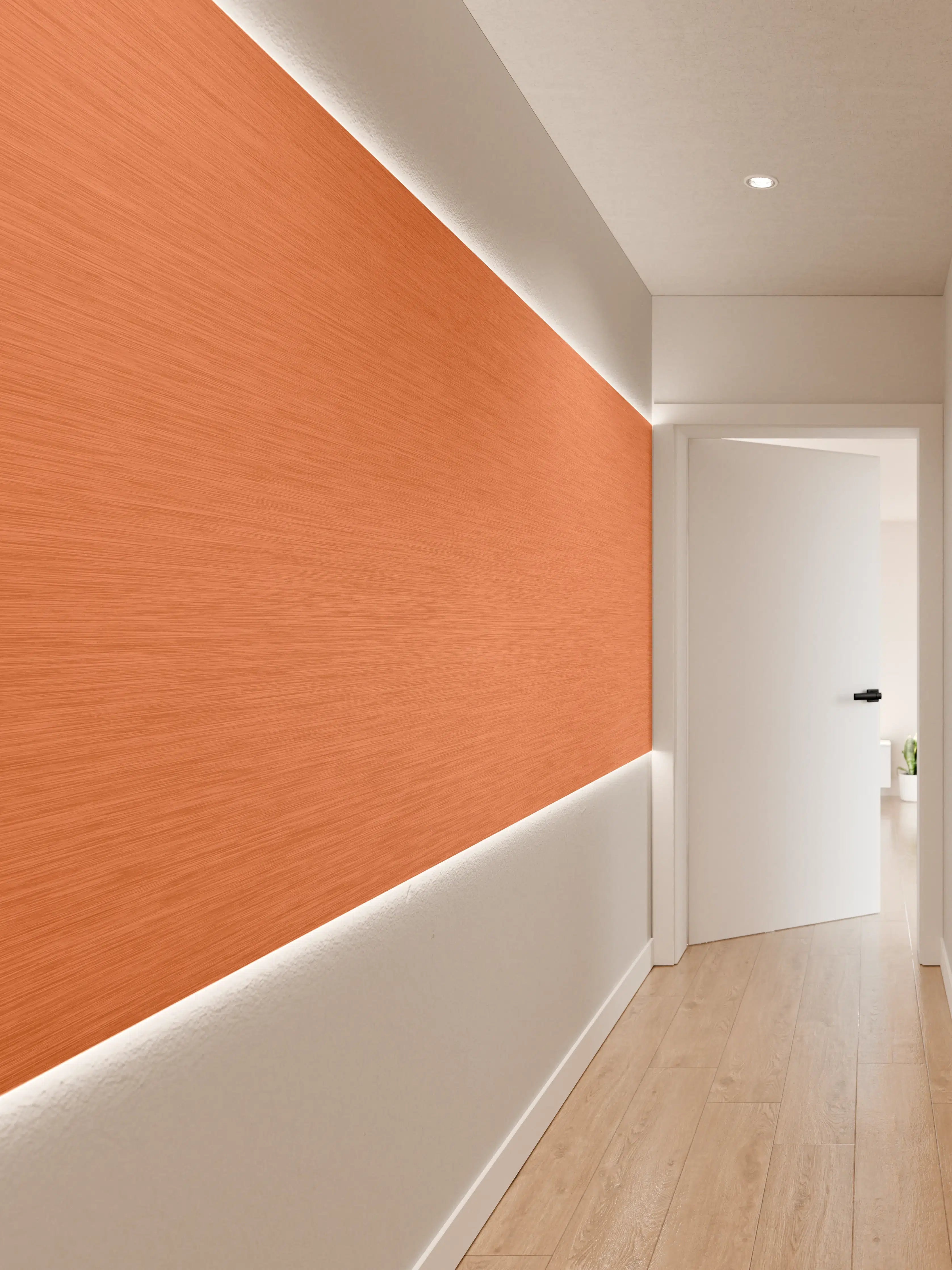 Wandverkleidung Flur - Kupferfarbener Metall-Design-Hintergrund